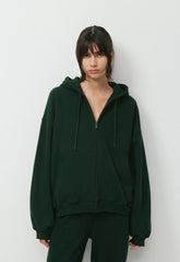 Cozy Sweatfleece Mega Zip Hoodie - FIGTREE GREEN