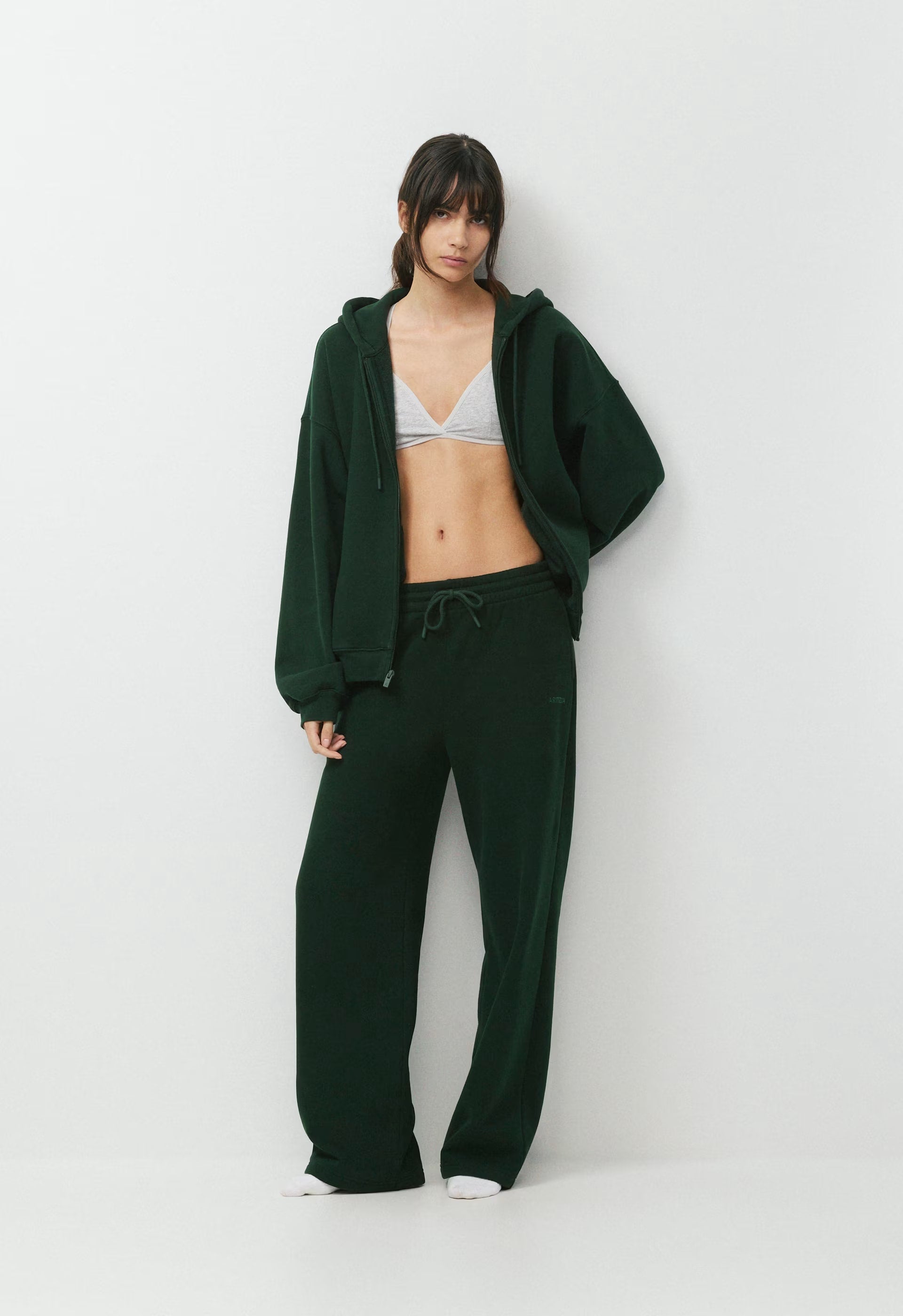 Cozy Sweatfleece Mega Zip Hoodie - FIGTREE GREEN