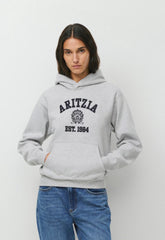 Cozy Sweatfleece Perfect Hoodie - HEATHER CHROME/AD NAVY