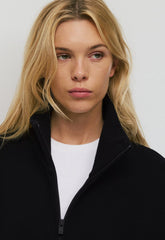 Cozy Sweatfleece Mega Cinch Zip-Up - BLACK