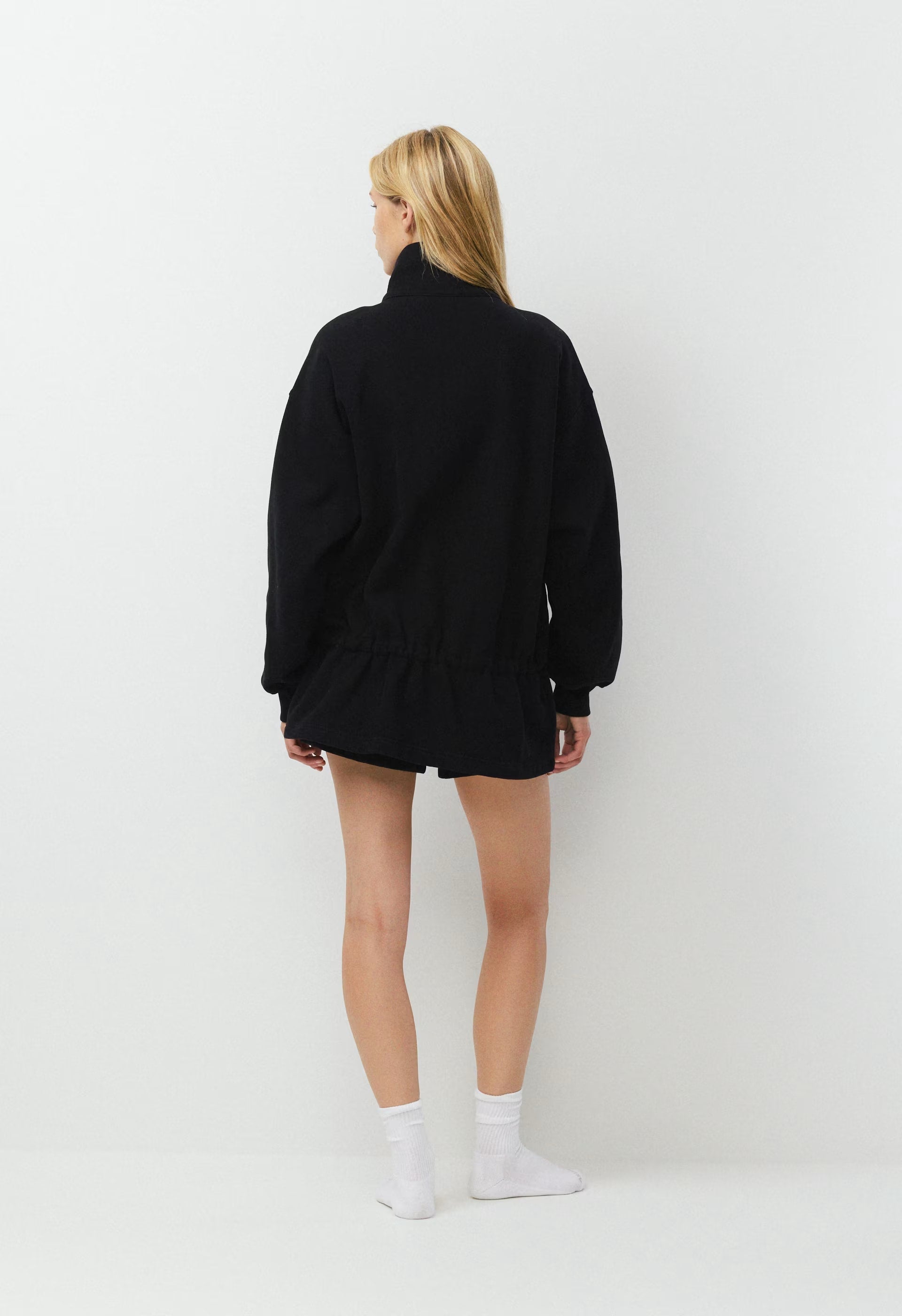 Cozy Sweatfleece Mega Cinch Zip-Up - BLACK