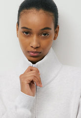 Cozy Sweatfleece Mega Cinch Zip-Up - HEATHER CLOUD WHITE
