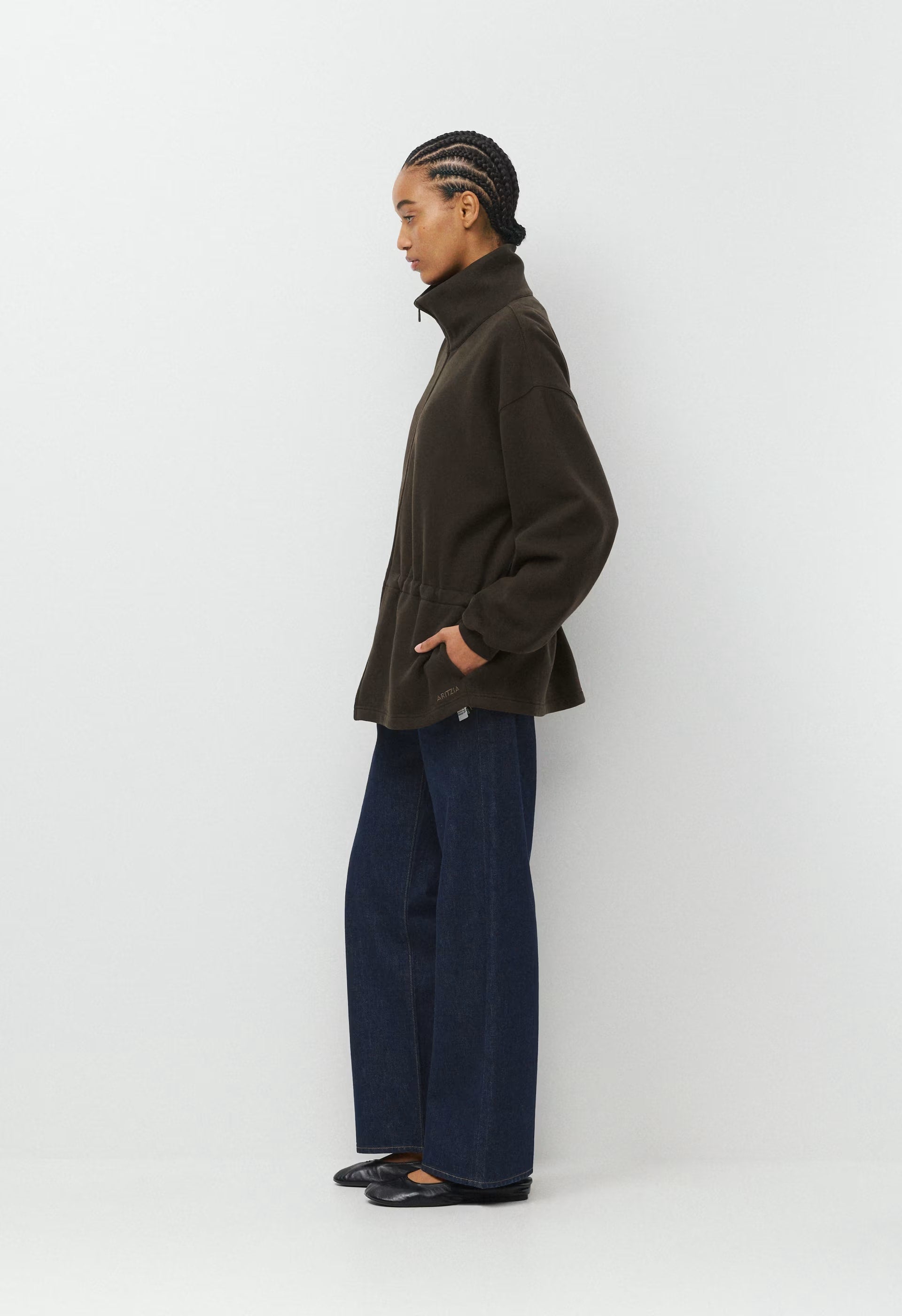 Cozy Sweatfleece Mega Cinch Zip-Up - CACAO NIB BROWN
