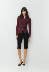 Shelly Cardigan - Wonder Yarn - GALA PLUM