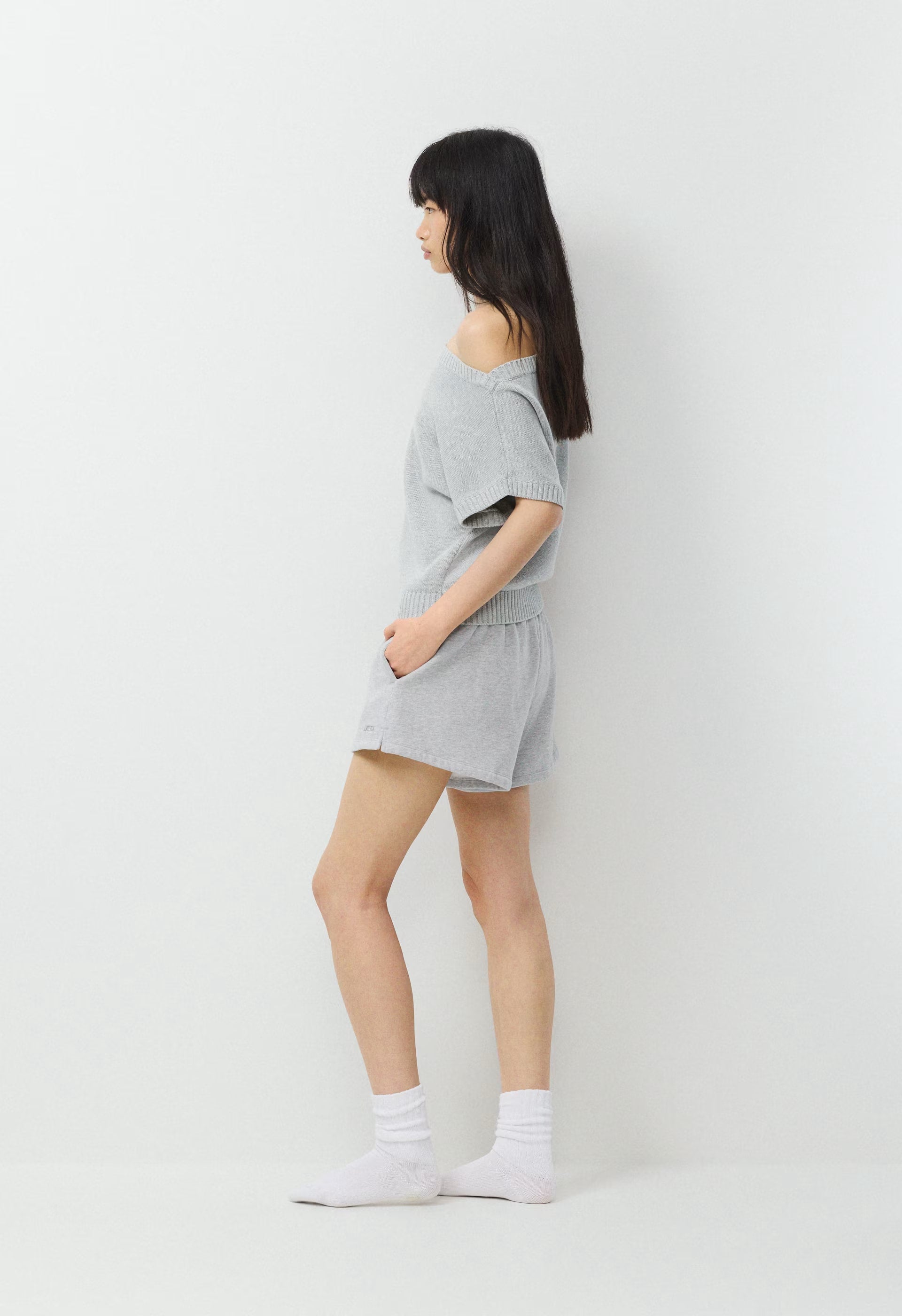 Essential Sky Cotton™ Hermosa Top - HEATHER CHROME