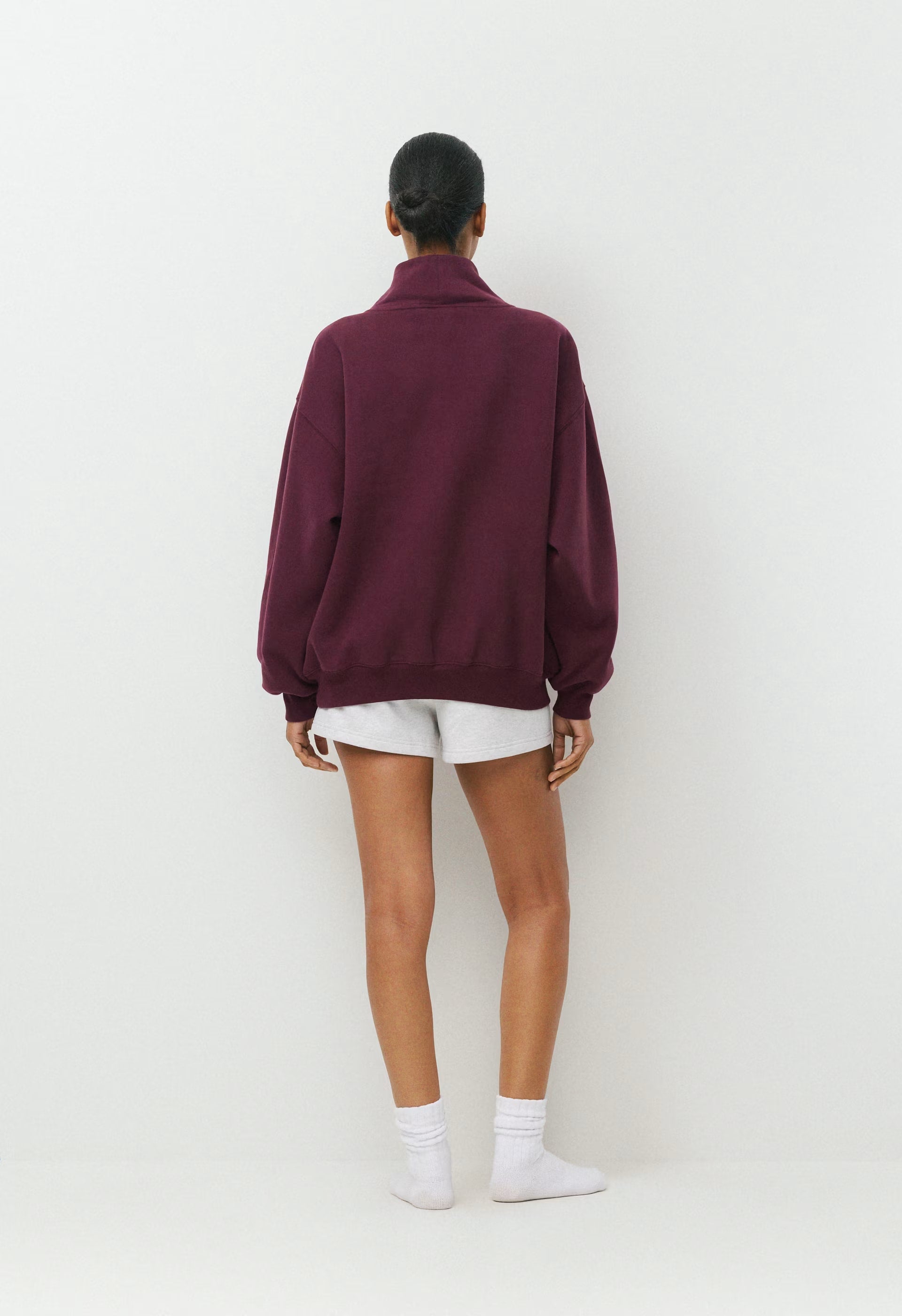 Cozy Sweatfleece Mega Funnel Neck - GALA PLUM/WHT