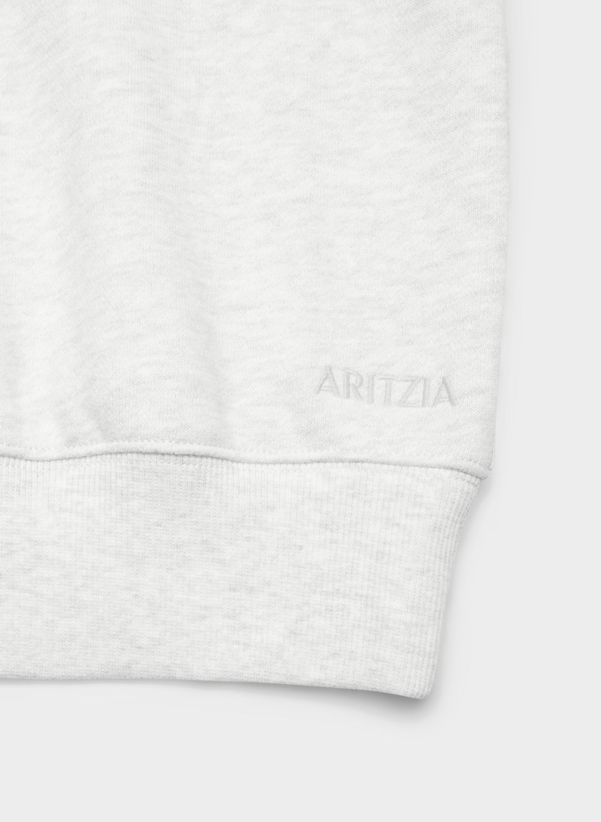 Cozy Sweatfleece BF Off-Shoulder Sweatshirt - HEATHER CLOUD WHITE