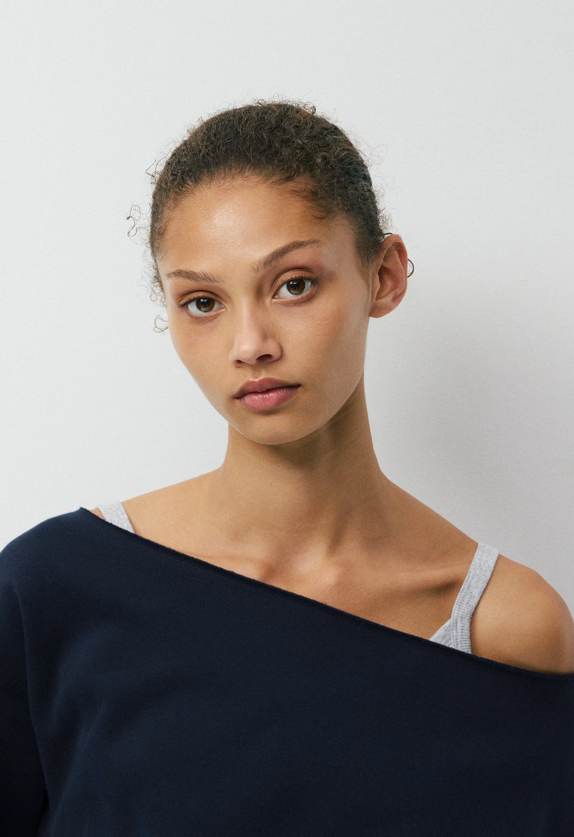Cozy Sweatfleece BF Off-Shoulder Sweatshirt - ADMIRAL NAVY