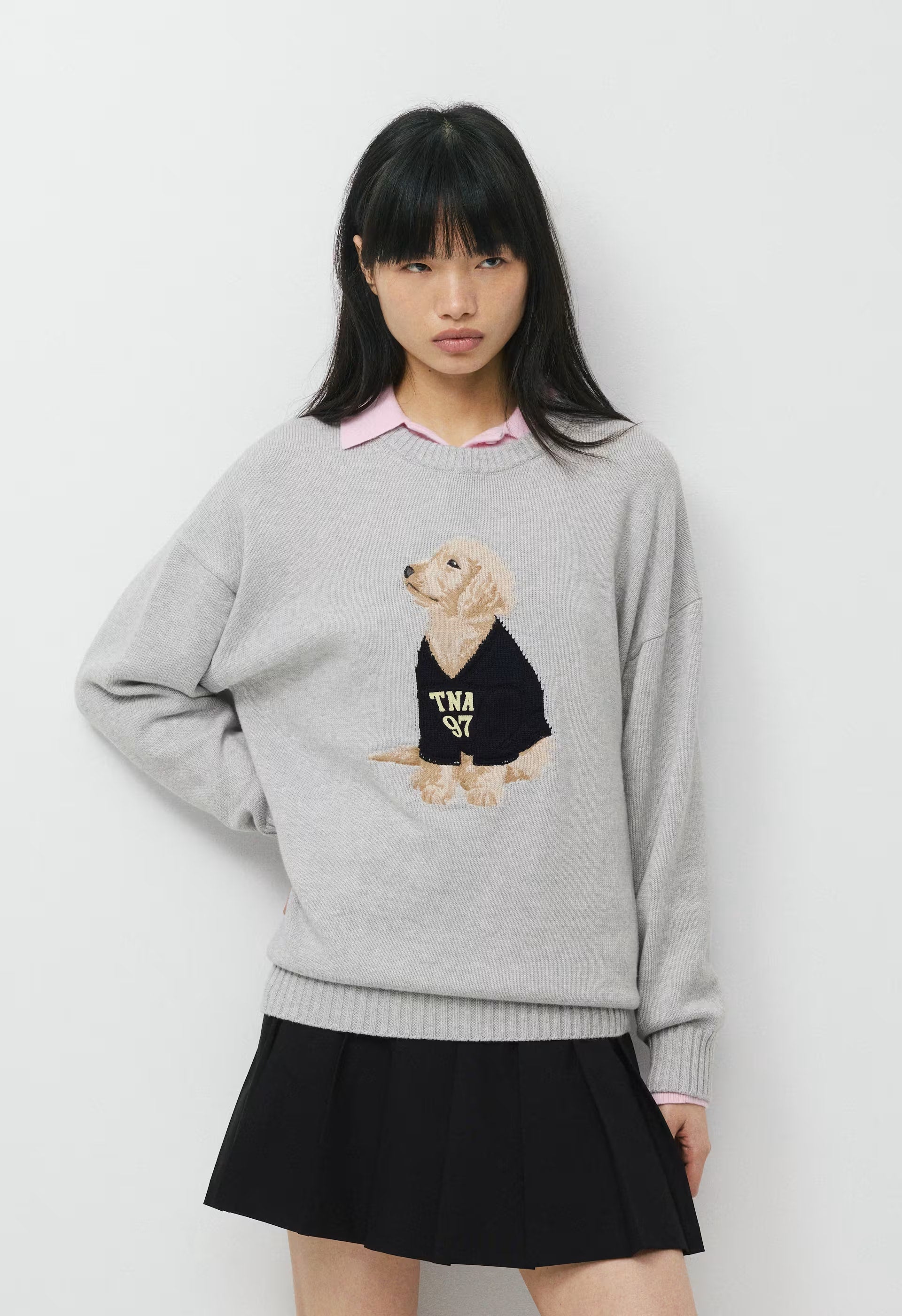 Cotton Charm™ Peggy Icon Sweater - HTHR CHROME /HARLEY