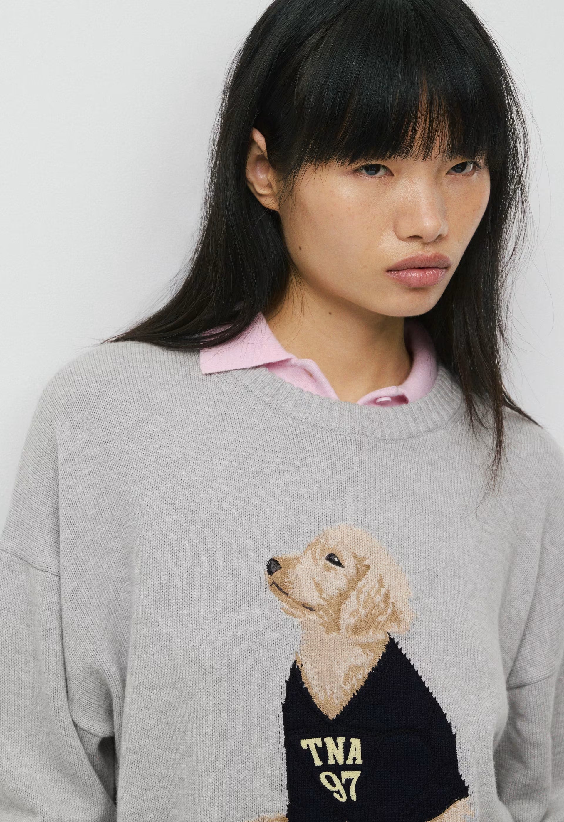 Cotton Charm™ Peggy Icon Sweater - HTHR CHROME /HARLEY