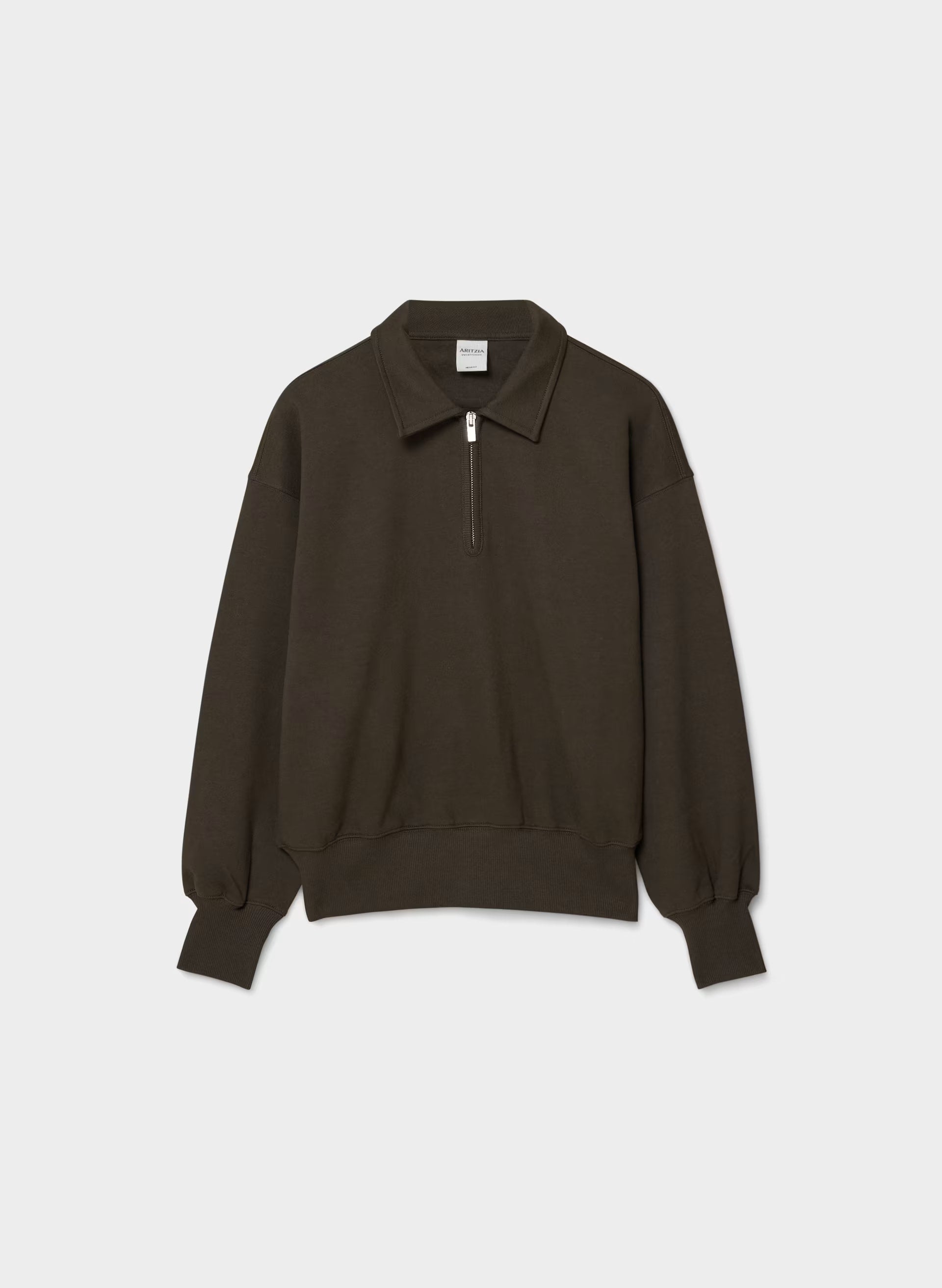 Terry Sweatfleece Mega Polo Sweatshirt - CACAO NIB BROWN