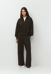 Terry Sweatfleece Mega Polo Sweatshirt - CACAO NIB BROWN