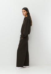 Terry Sweatfleece Mega Polo Sweatshirt - CACAO NIB BROWN
