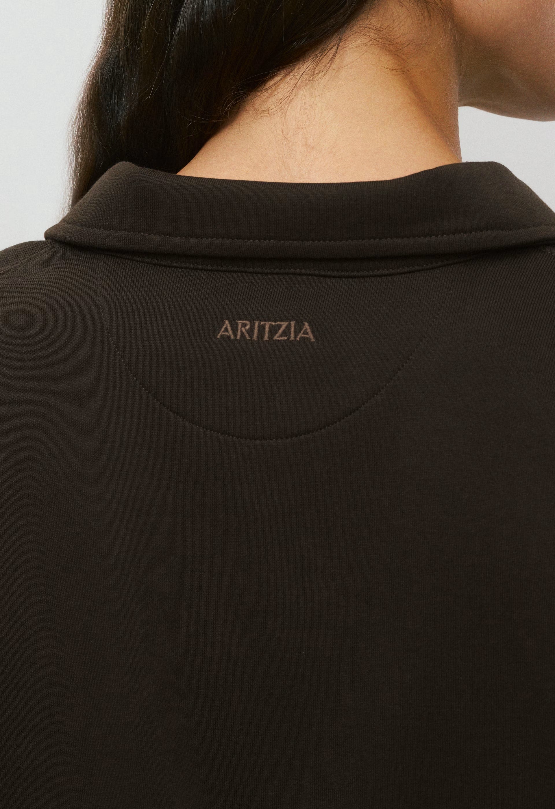 Terry Sweatfleece Mega Polo Sweatshirt - CACAO NIB BROWN