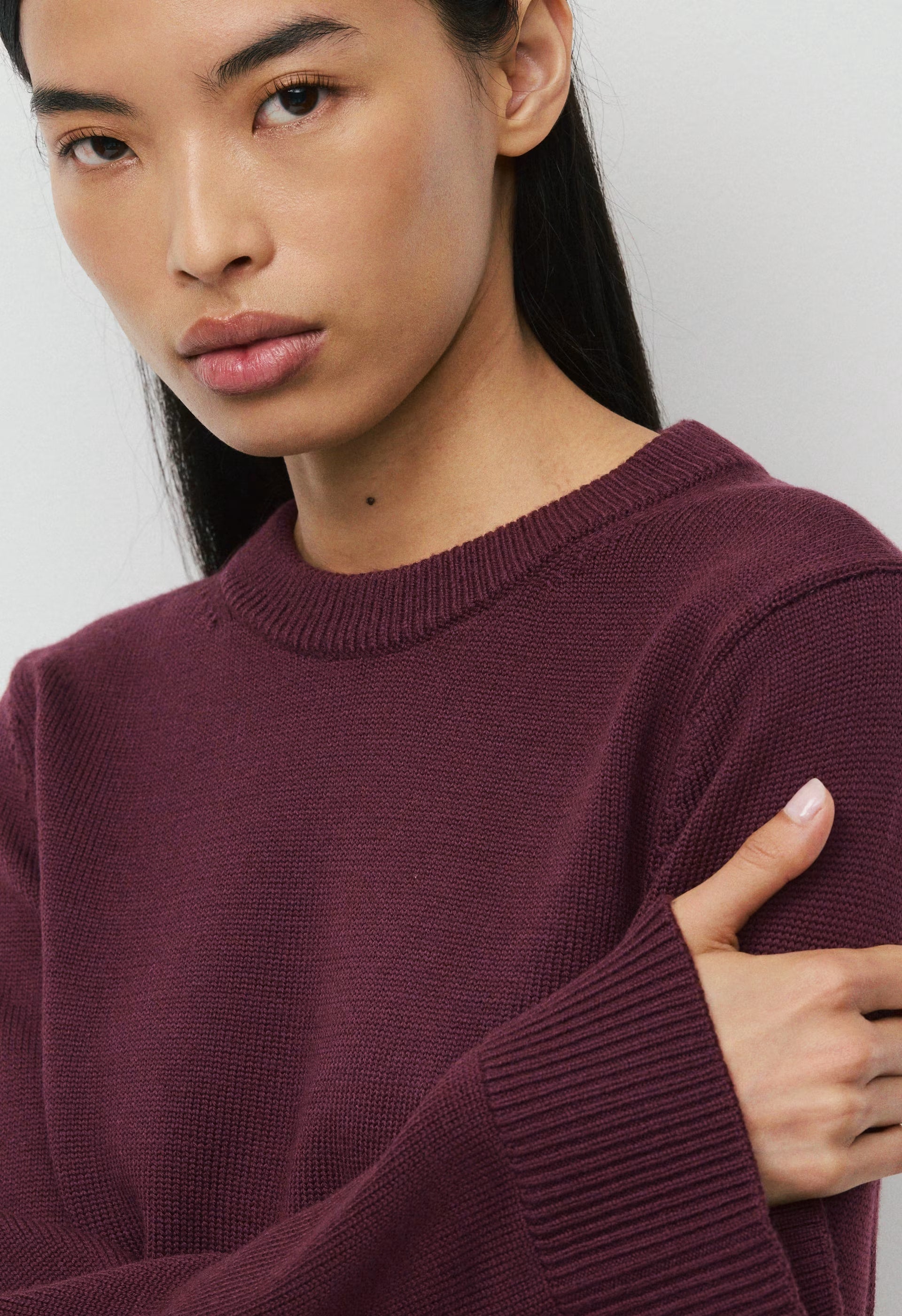 Byline Merino Wool Sweater - GALA PLUM