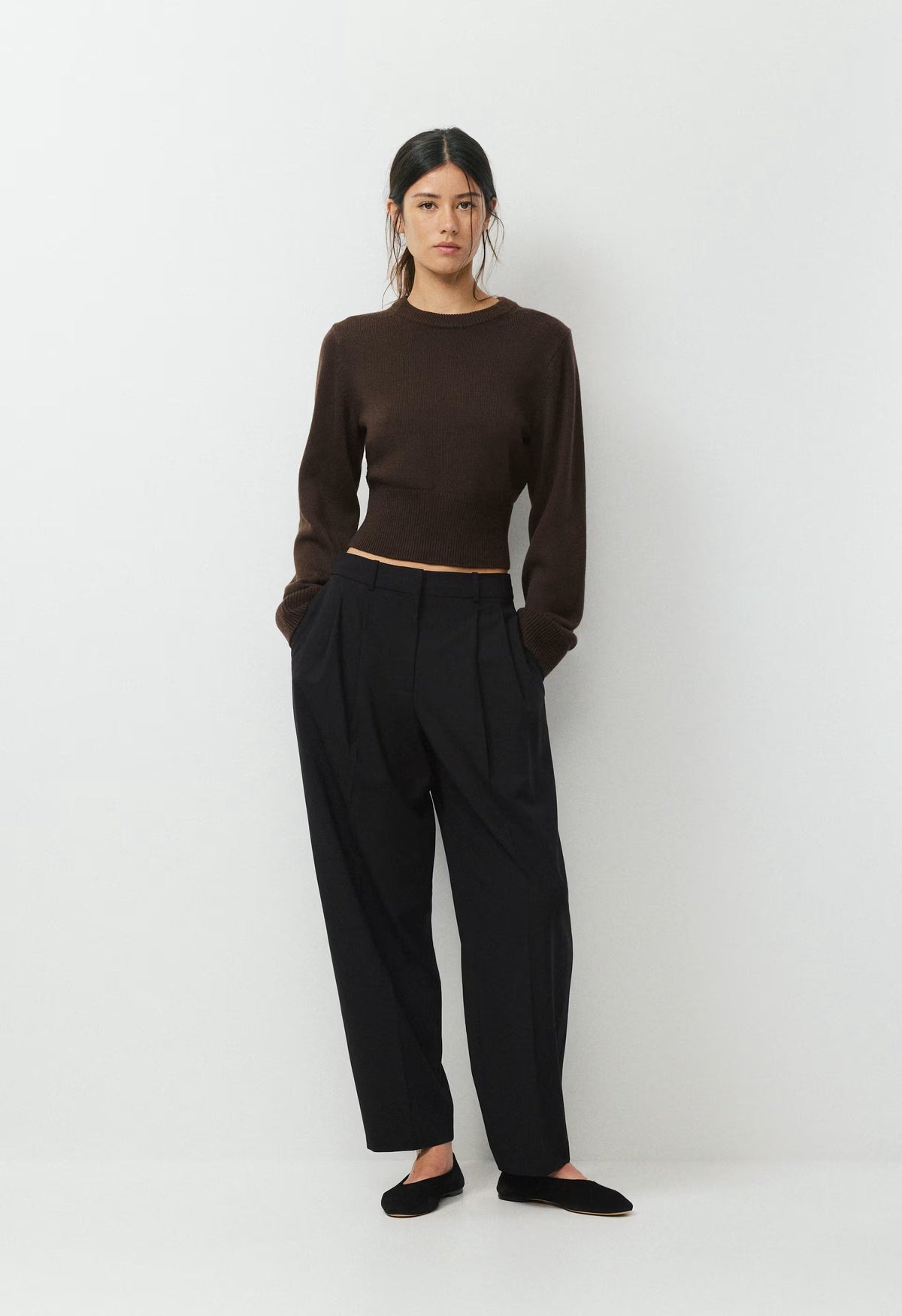 Byline Merino Wool Sweater - CACAO NIB BROWN
