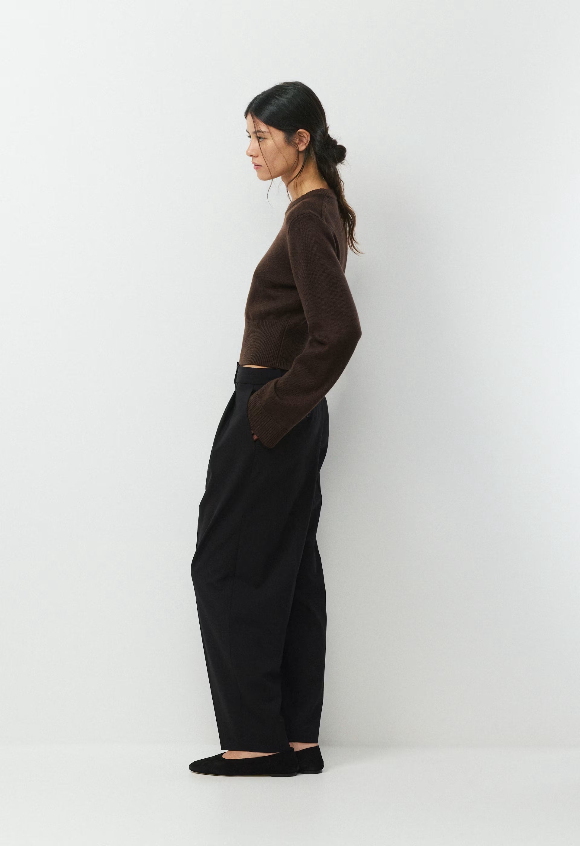 Byline Merino Wool Sweater - CACAO NIB BROWN