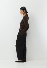 Byline Merino Wool Sweater - CACAO NIB BROWN