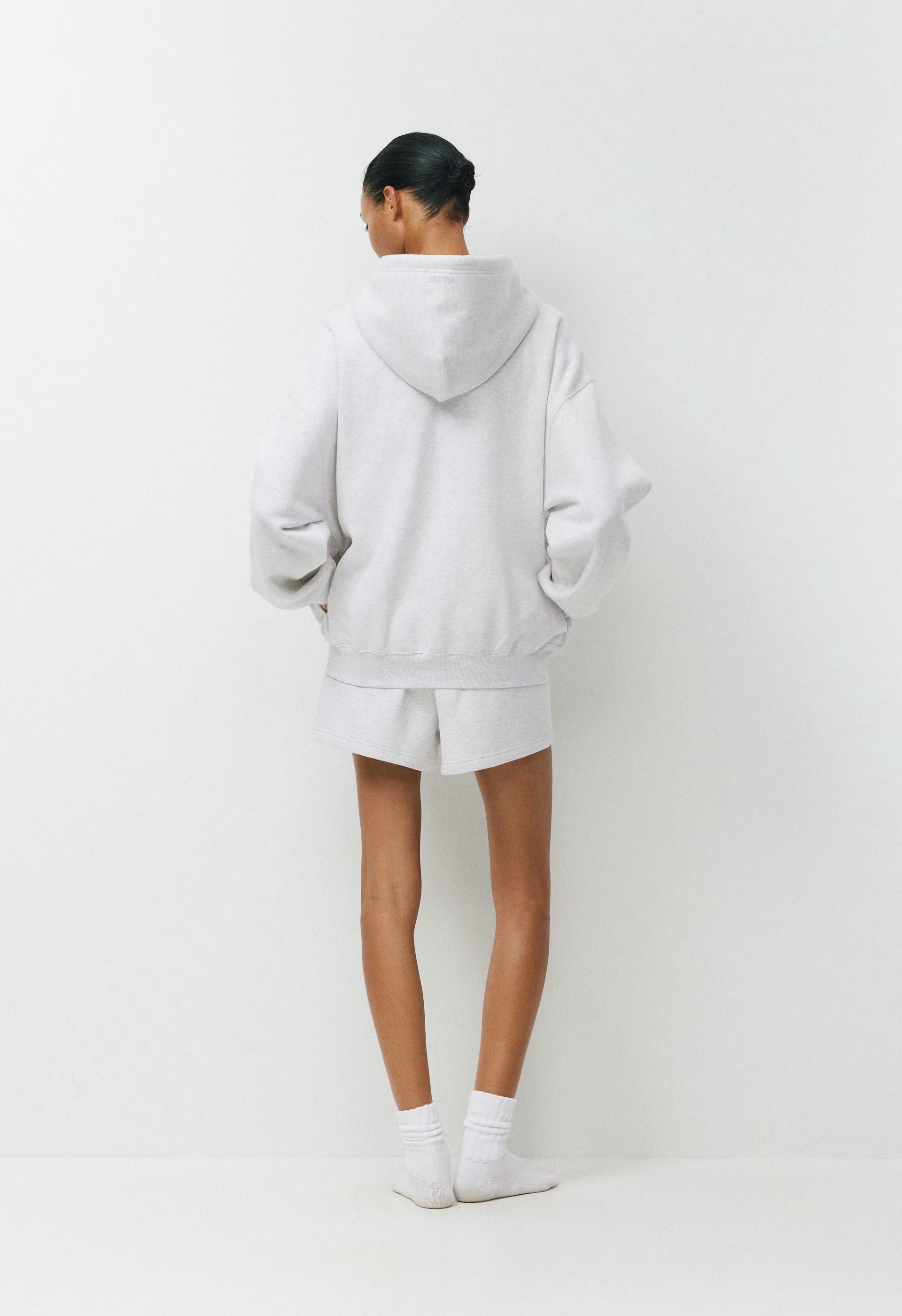 Cozy Sweatfleece Mega Hoodie - HEATHER CLOUD WHITE