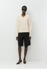 Essential Cashmere Museo Polo Sweater - SEASIDE CREAM