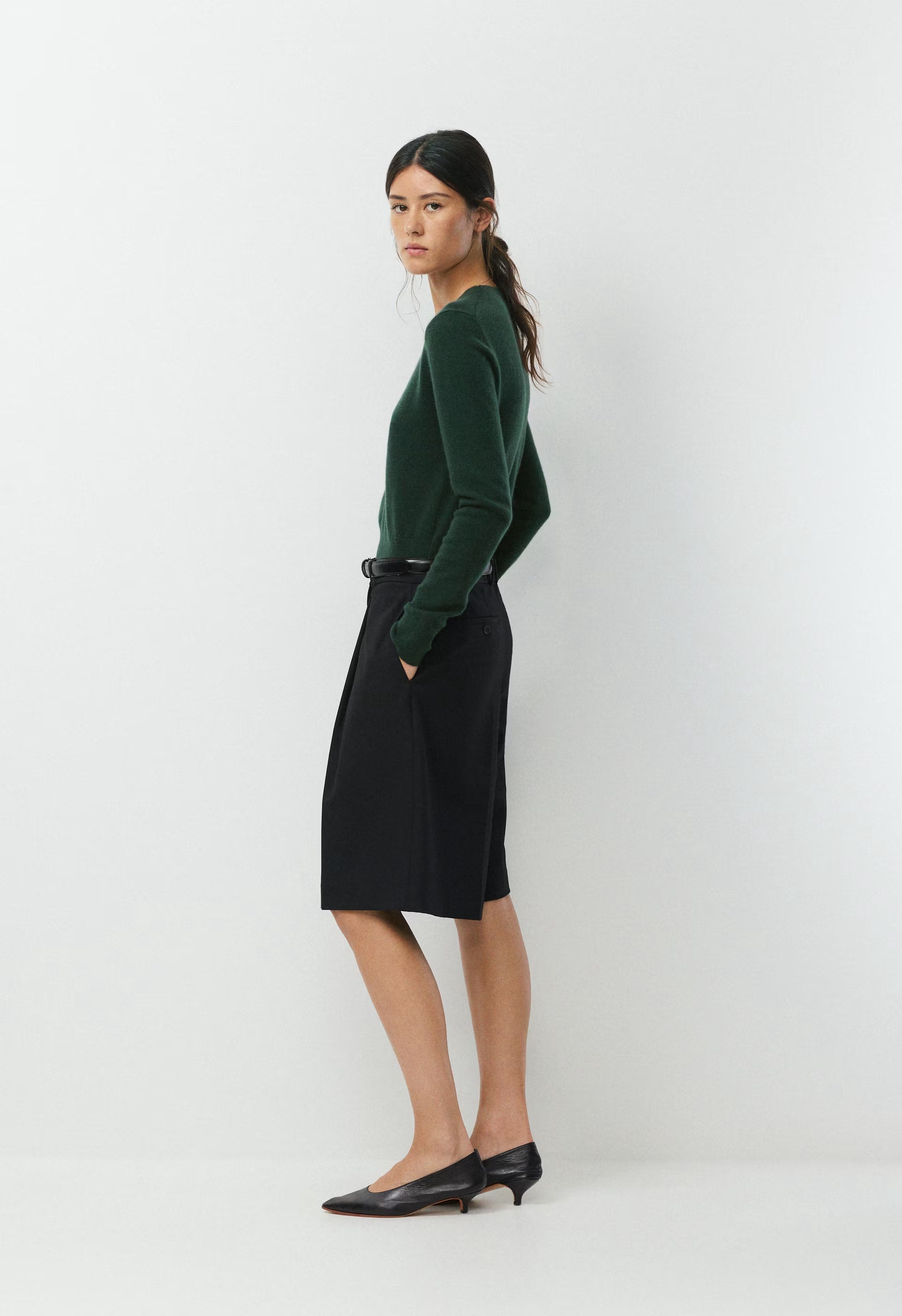 Bare Cashmere Showcase Sweater - FIGTREE GREEN