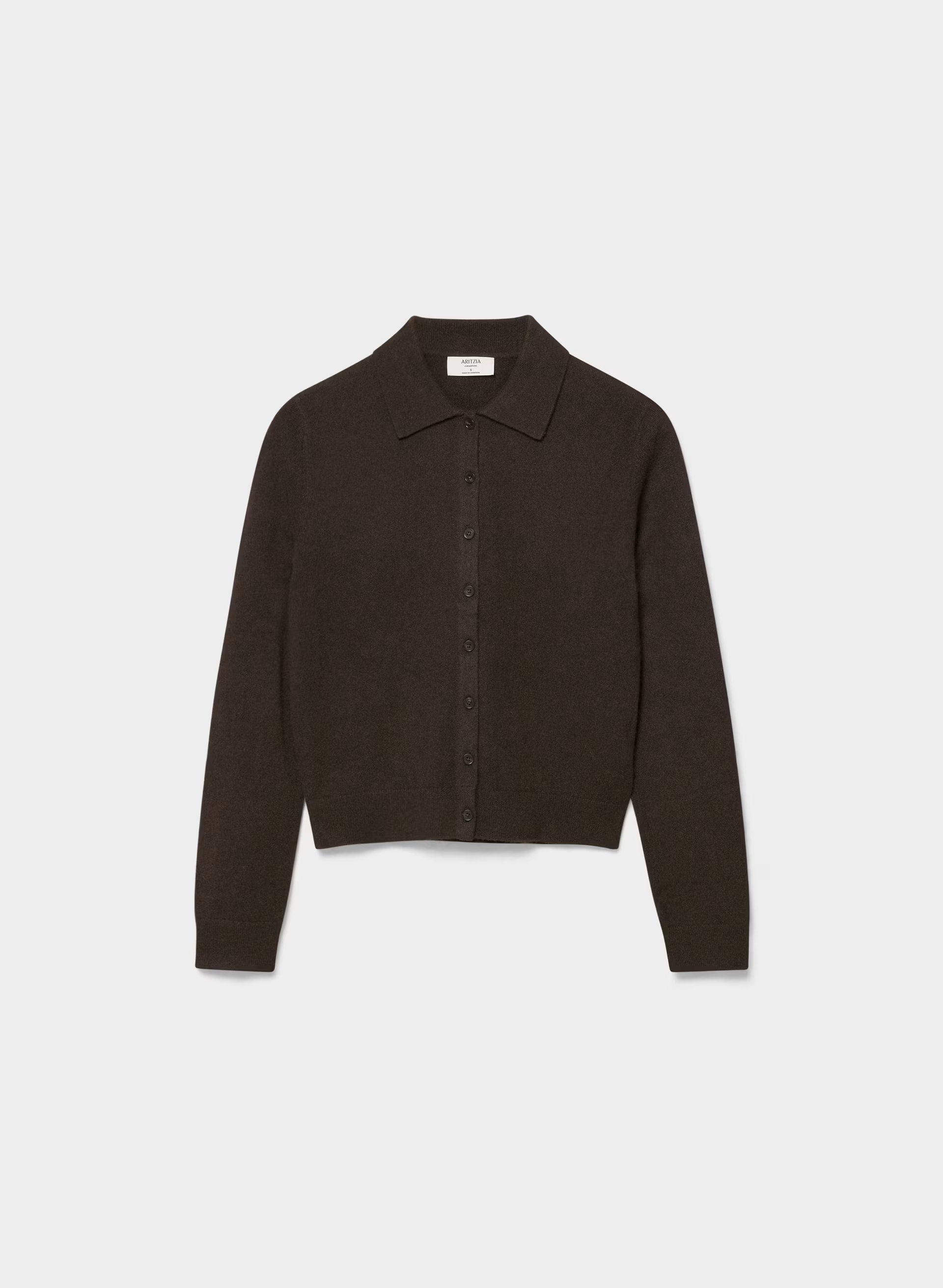 Bare Cashmere Foundation Cardigan - CACAO NIB BROWN