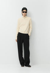 Essential Cashmere Catalogue Zip-Up - SEASIDE CREAM