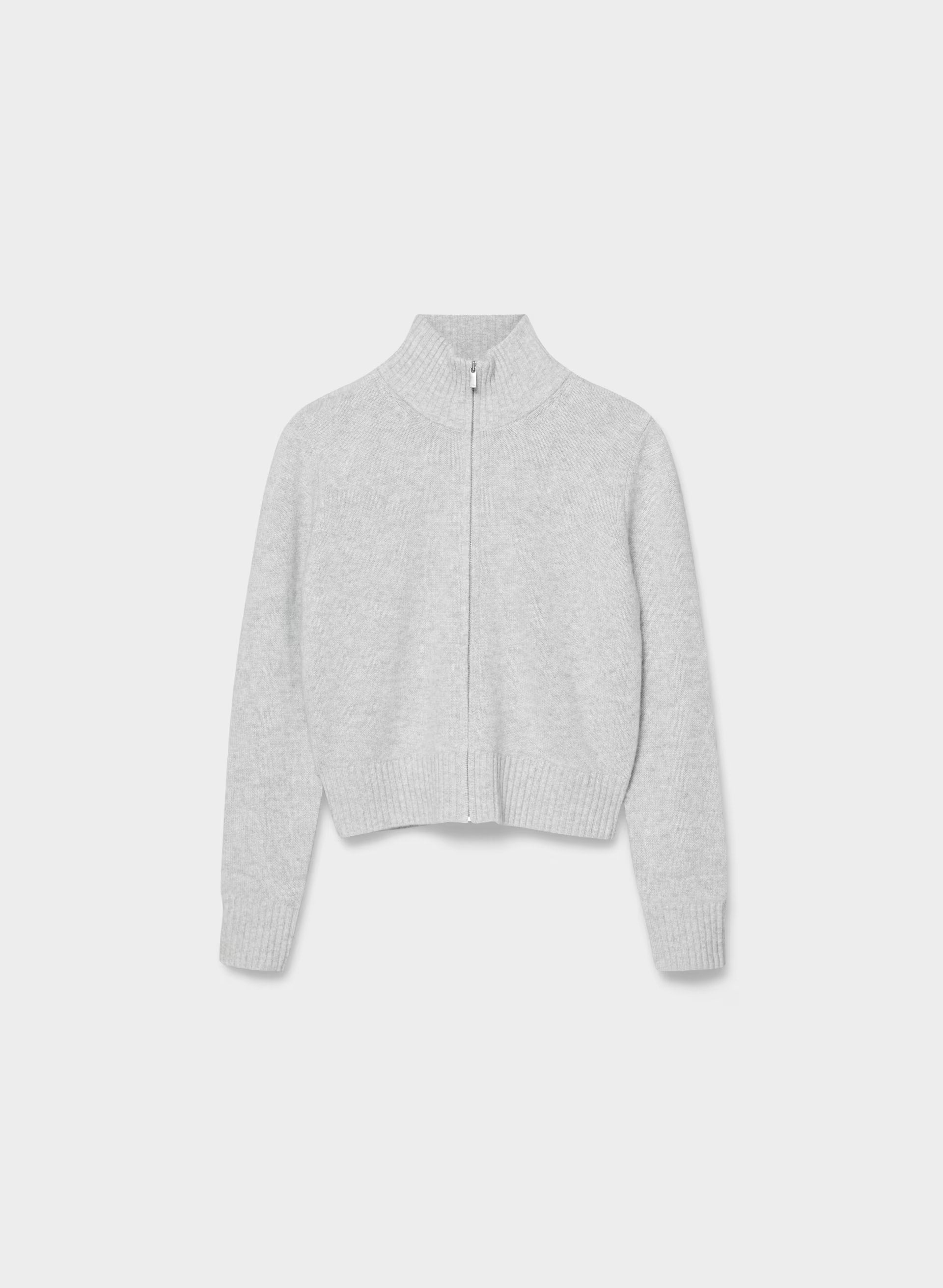 Essential Cashmere Catalogue Zip-Up - HEATHER CHROME