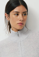 Essential Cashmere Catalogue Zip-Up - HEATHER CHROME