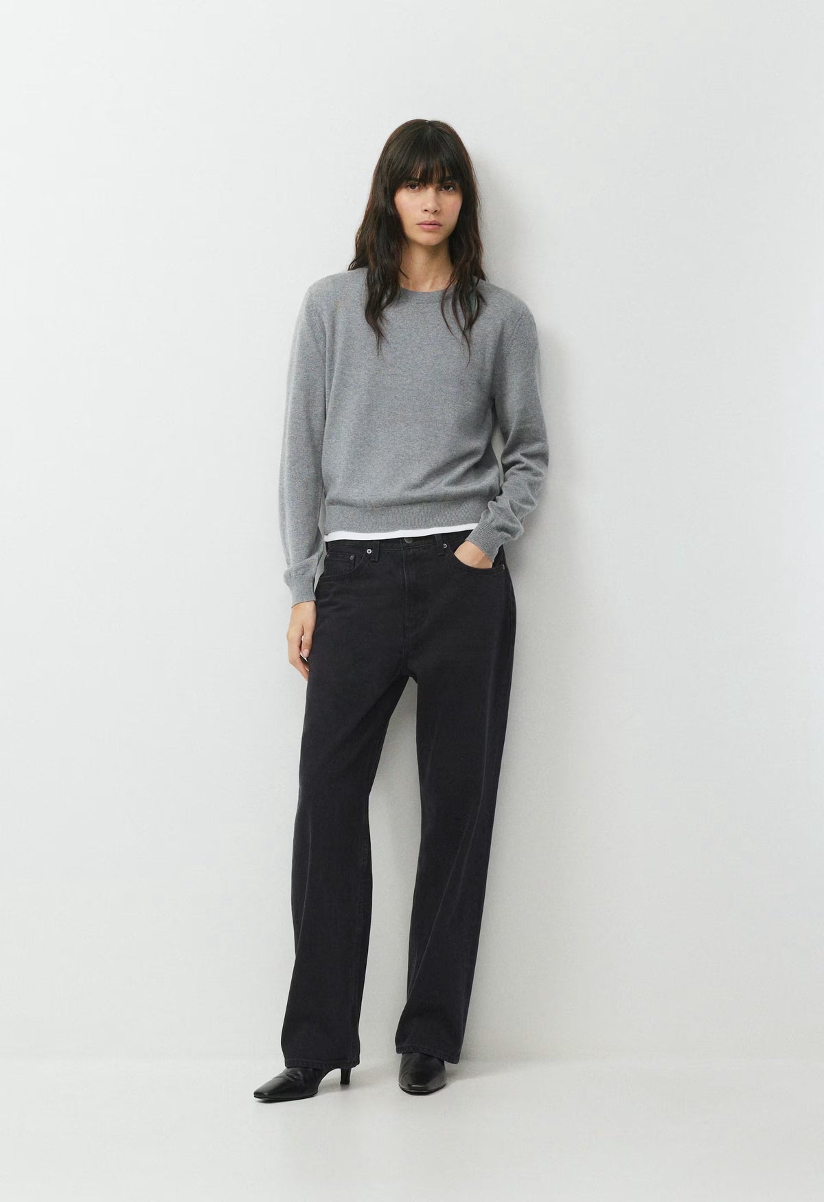 Bare Merino Wool Bloor Sweater - HEATHER DARK GREY