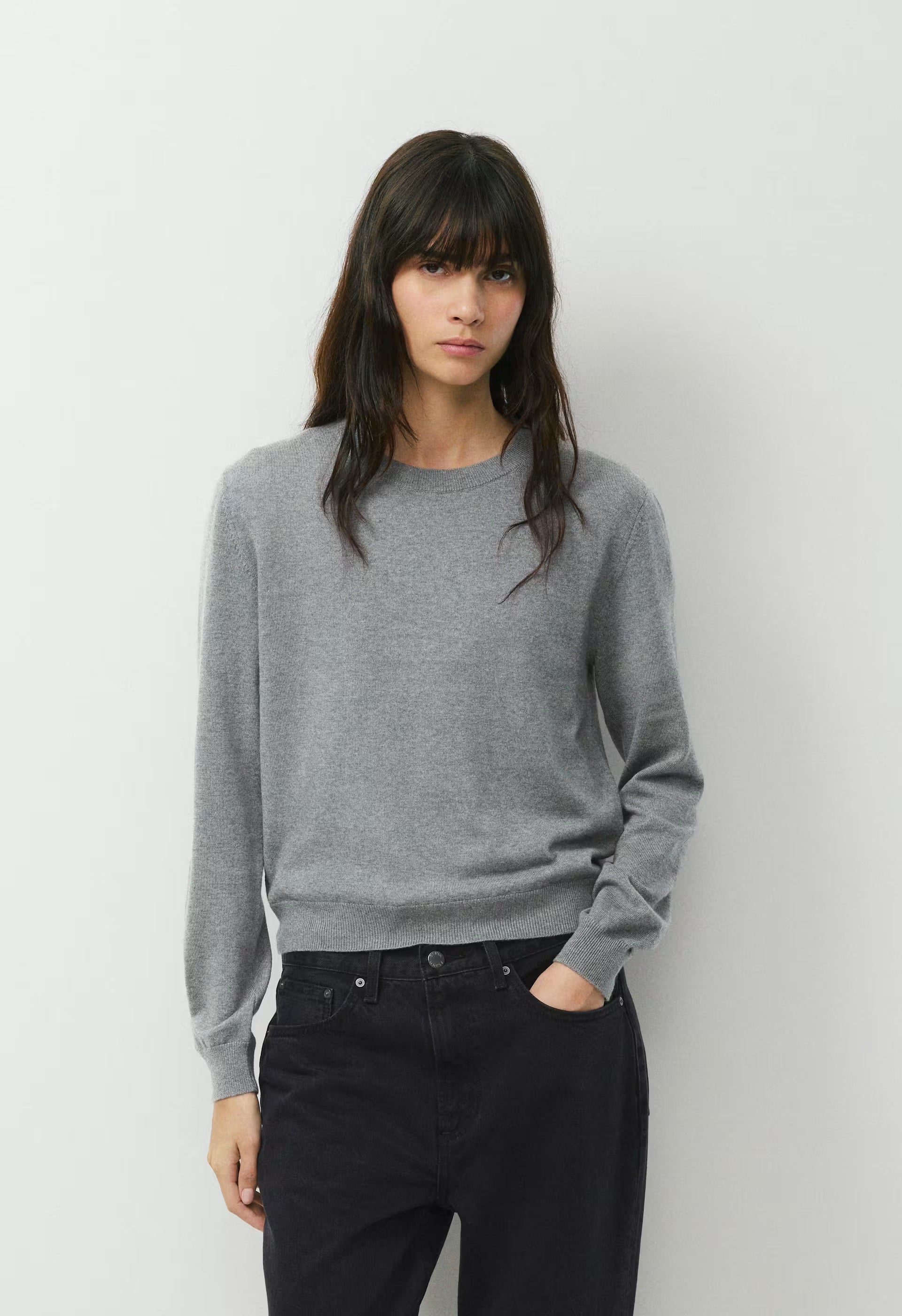 Bare Merino Wool Bloor Sweater - HEATHER DARK GREY