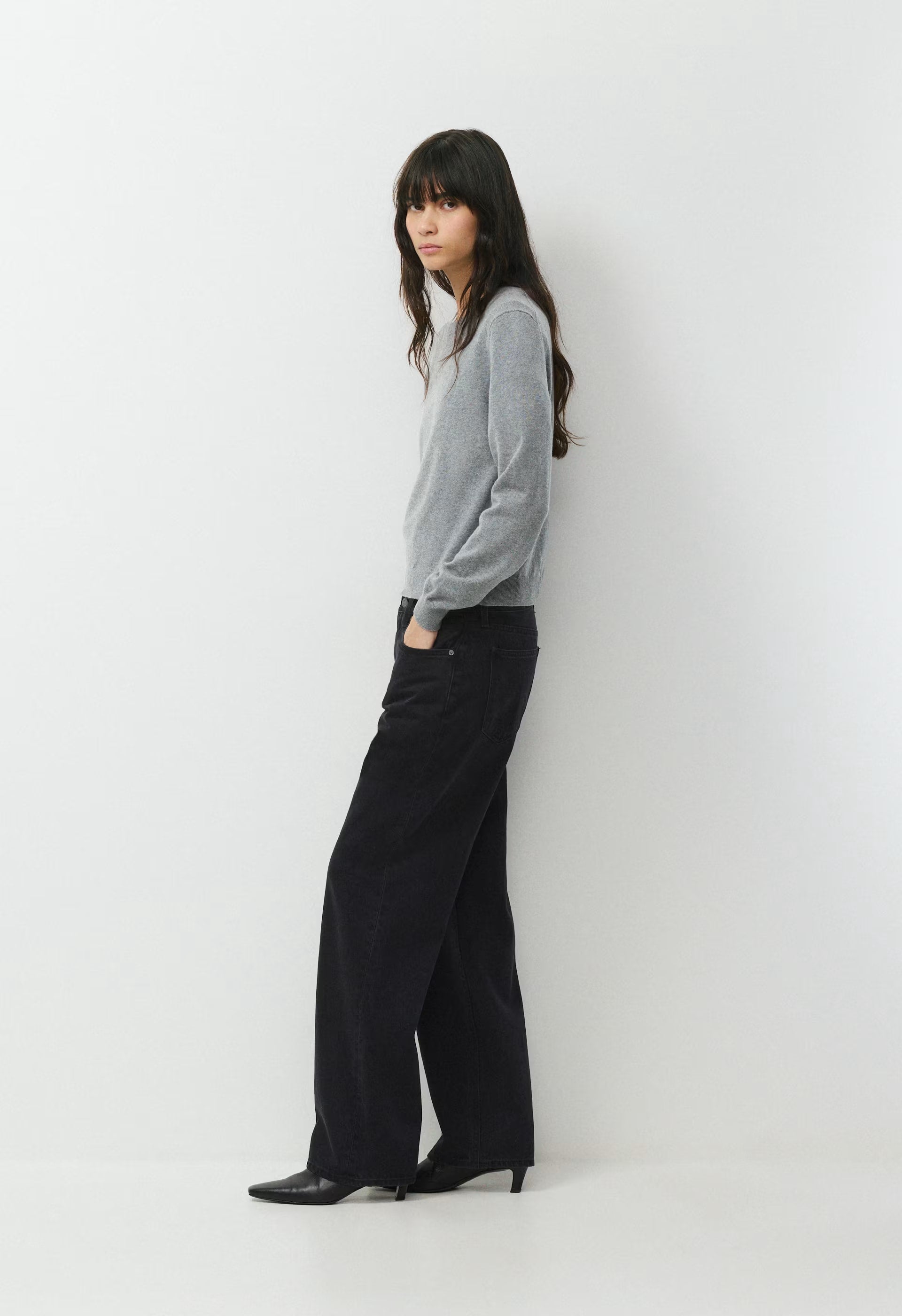 Bare Merino Wool Bloor Sweater - HEATHER DARK GREY
