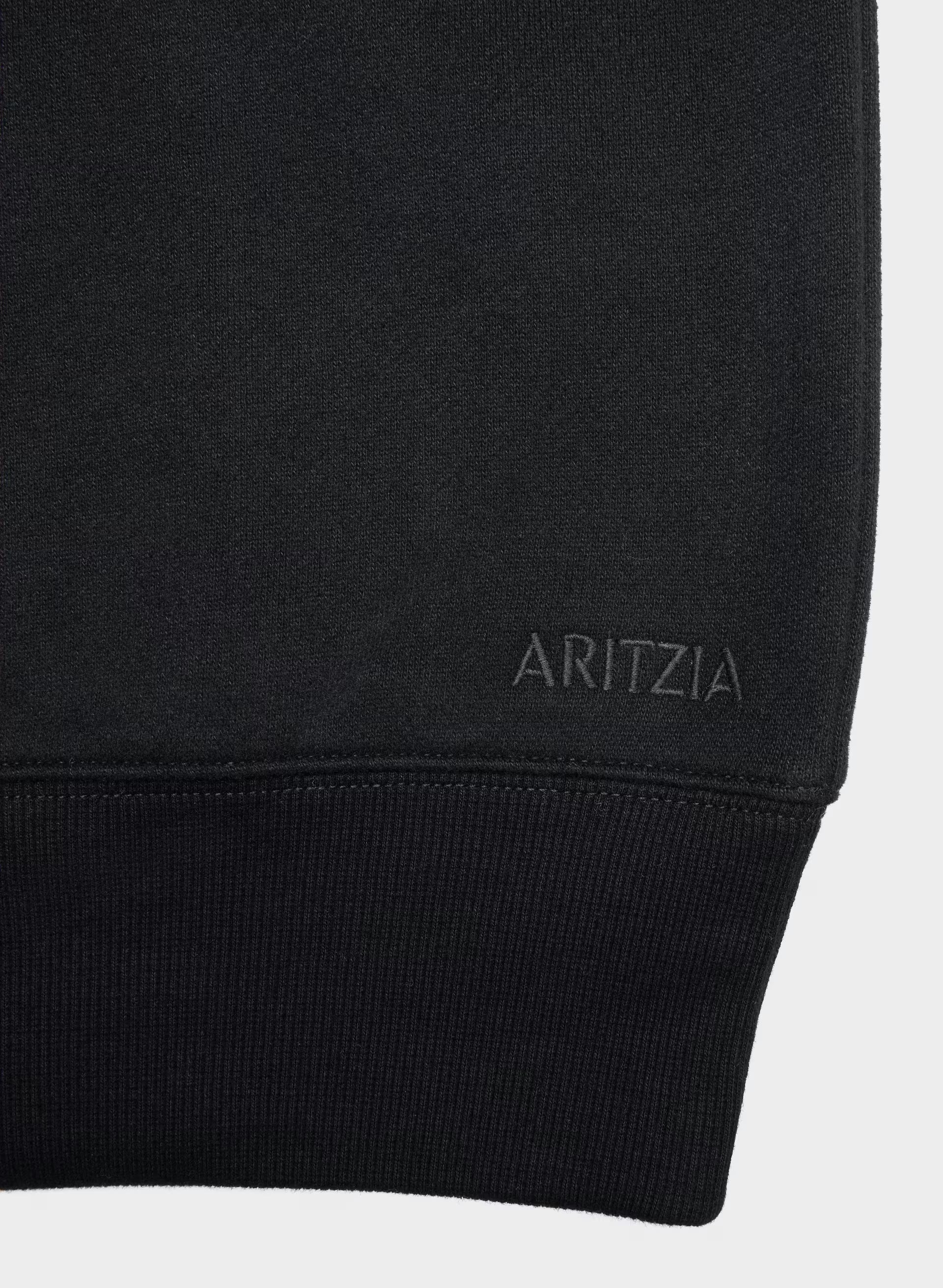 Cozy Sweatfleece Boyfriend Crew Sweatshirt - BLACK
