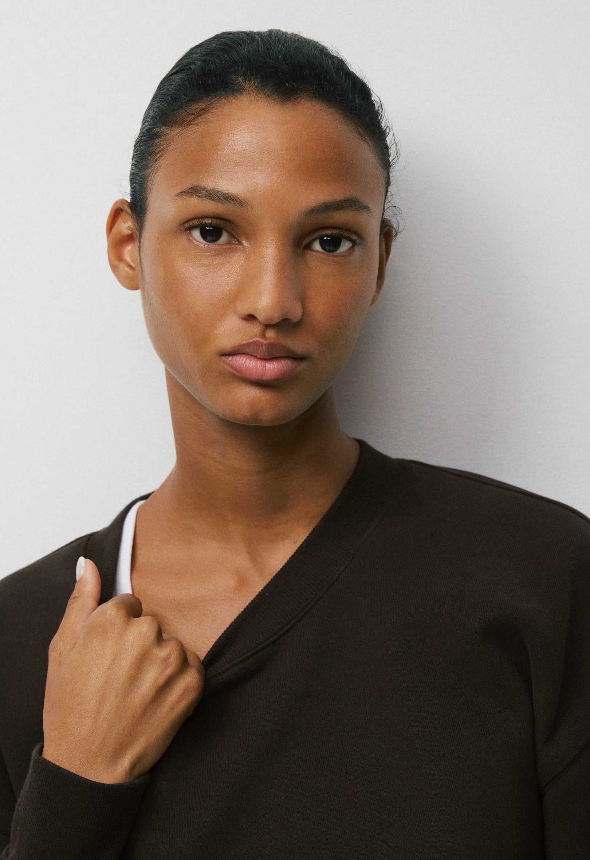 Cozy Sweatfleece Boyfriend Crew Sweatshirt - CACAO NIB BROWN