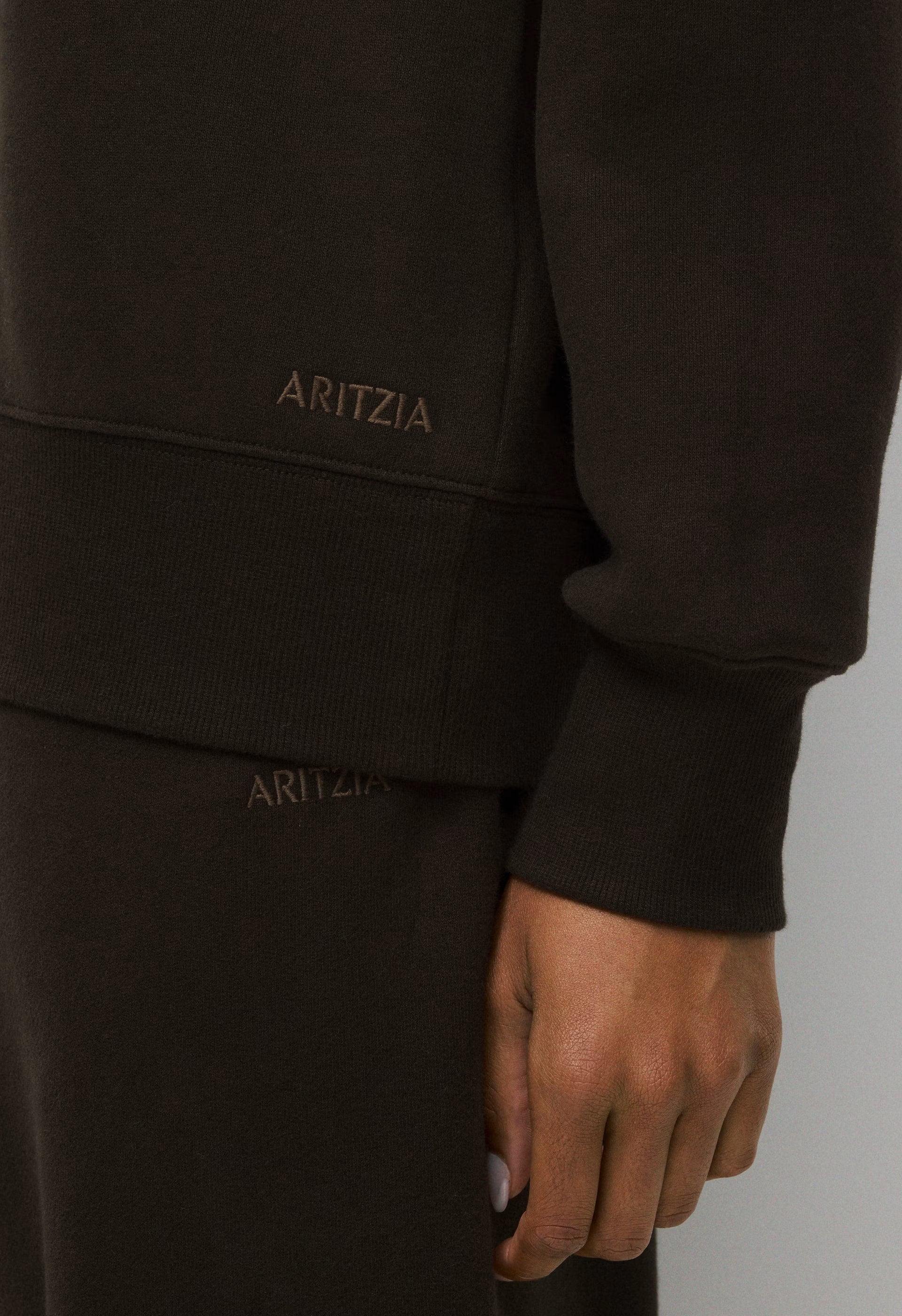 Cozy Sweatfleece Boyfriend Crew Sweatshirt - CACAO NIB BROWN