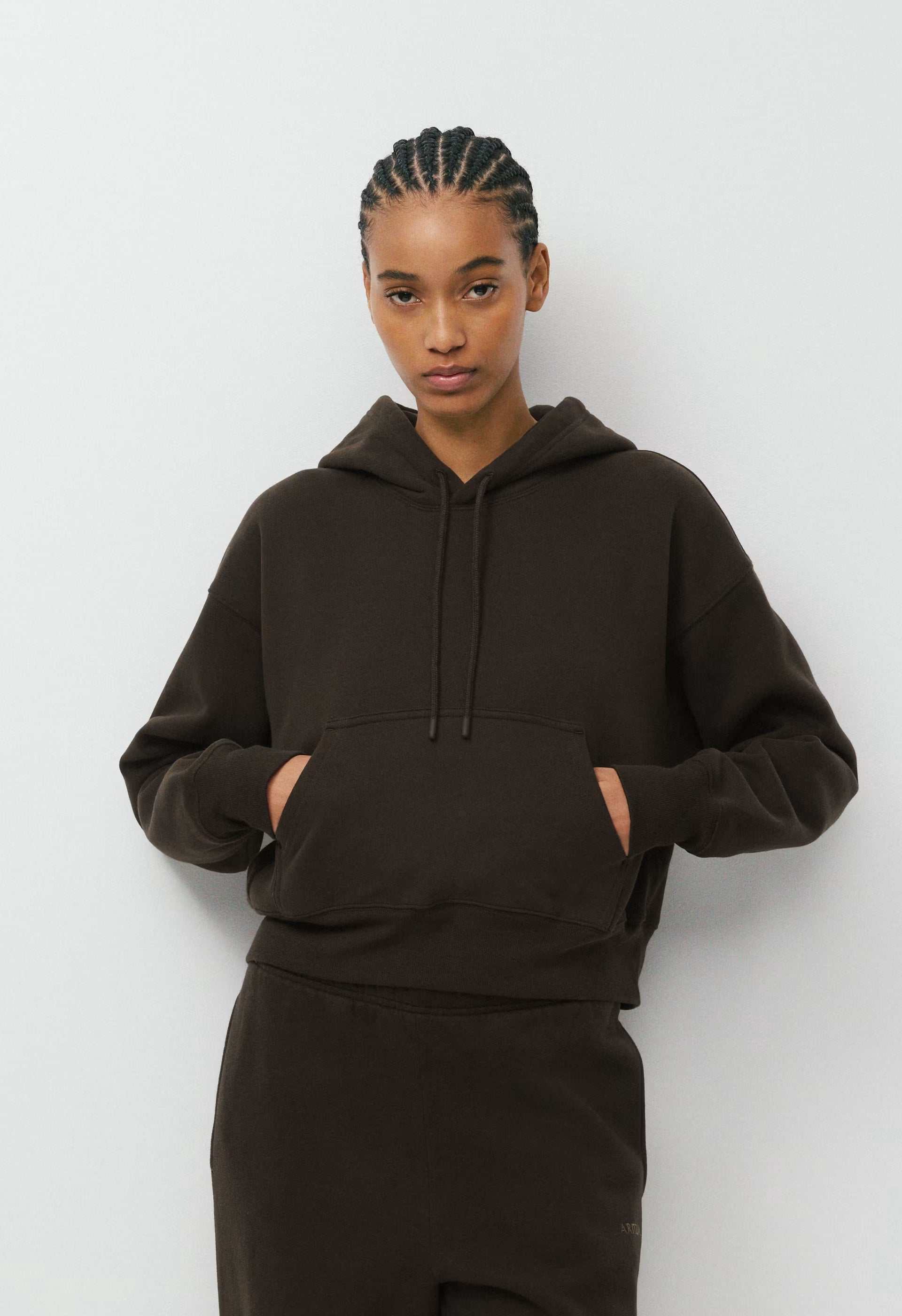 Cozy Sweatfleece Boyfriend Boxy Hoodie - CACAO NIB BROWN