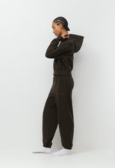 Cozy Sweatfleece Boyfriend Boxy Hoodie - CACAO NIB BROWN