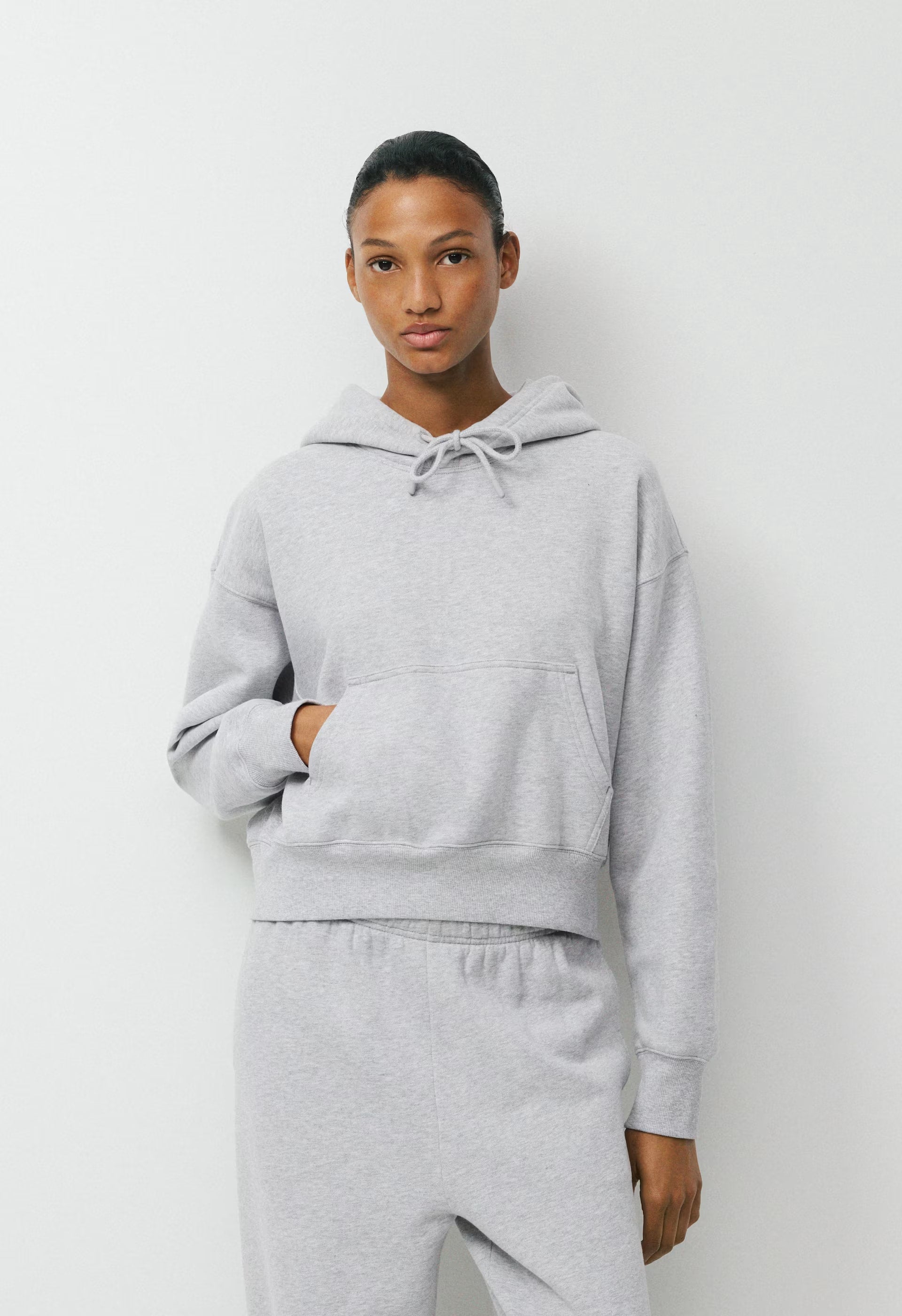 Cozy Sweatfleece Boyfriend Boxy Hoodie - HEATHER CHROME