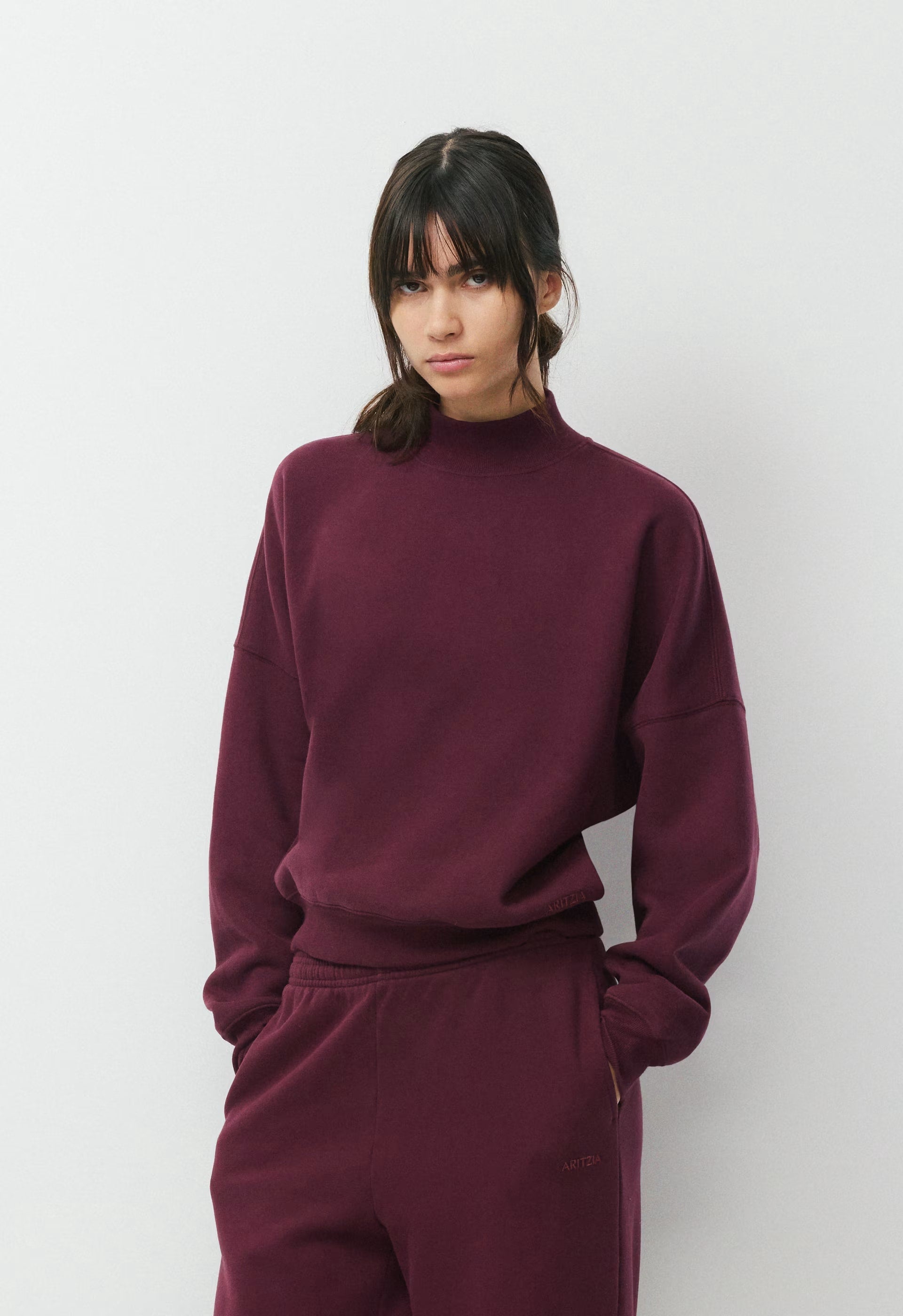 Cozy Sweatfleece Mega Mockneck - GALA PLUM