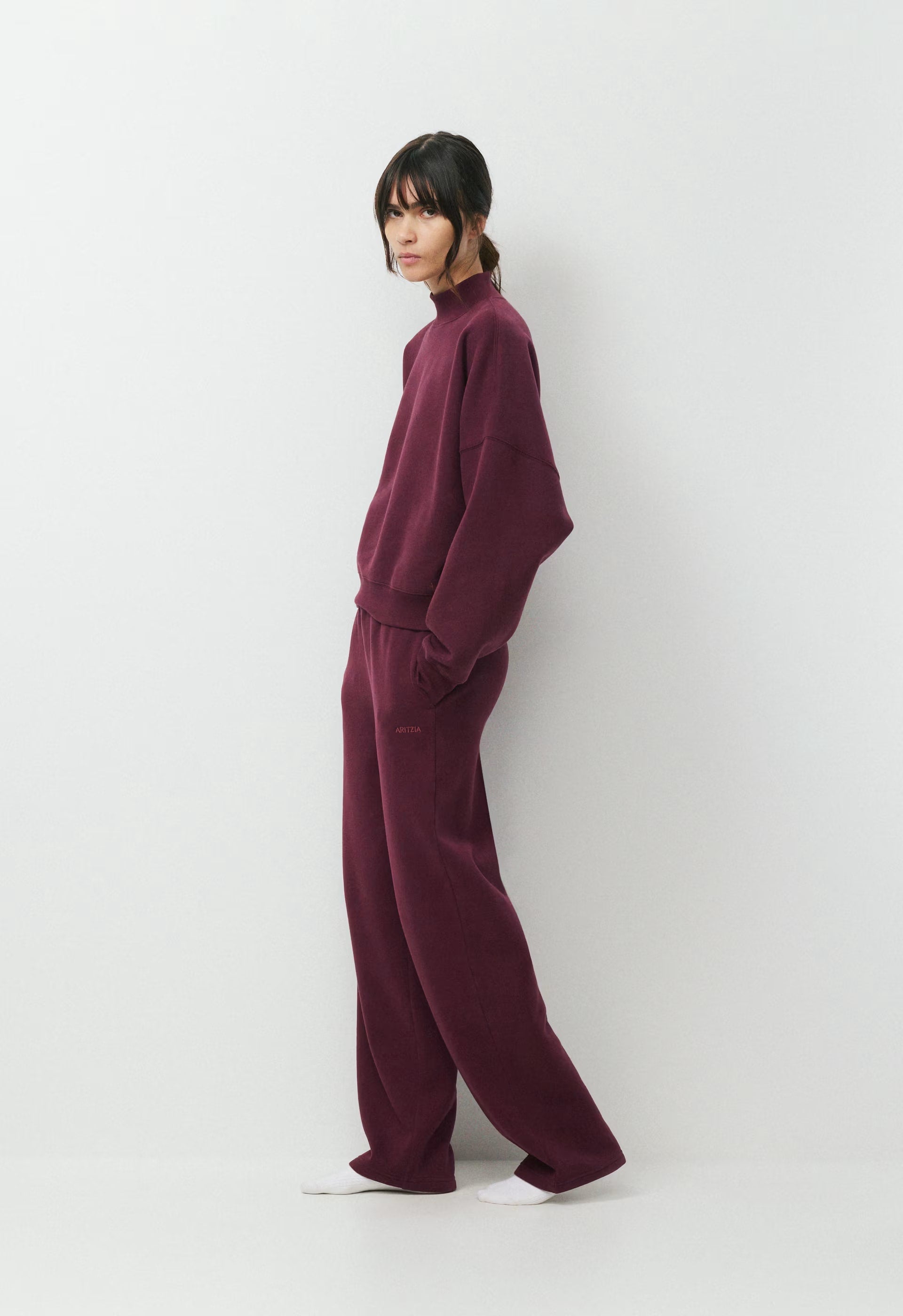 Cozy Sweatfleece Mega Mockneck - GALA PLUM