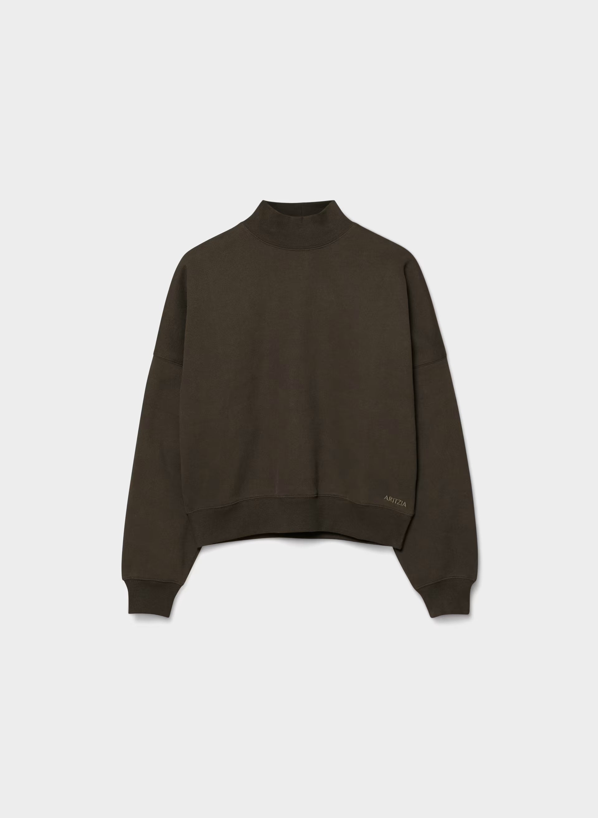 Cozy Sweatfleece Mega Mockneck - CACAO NIB BROWN