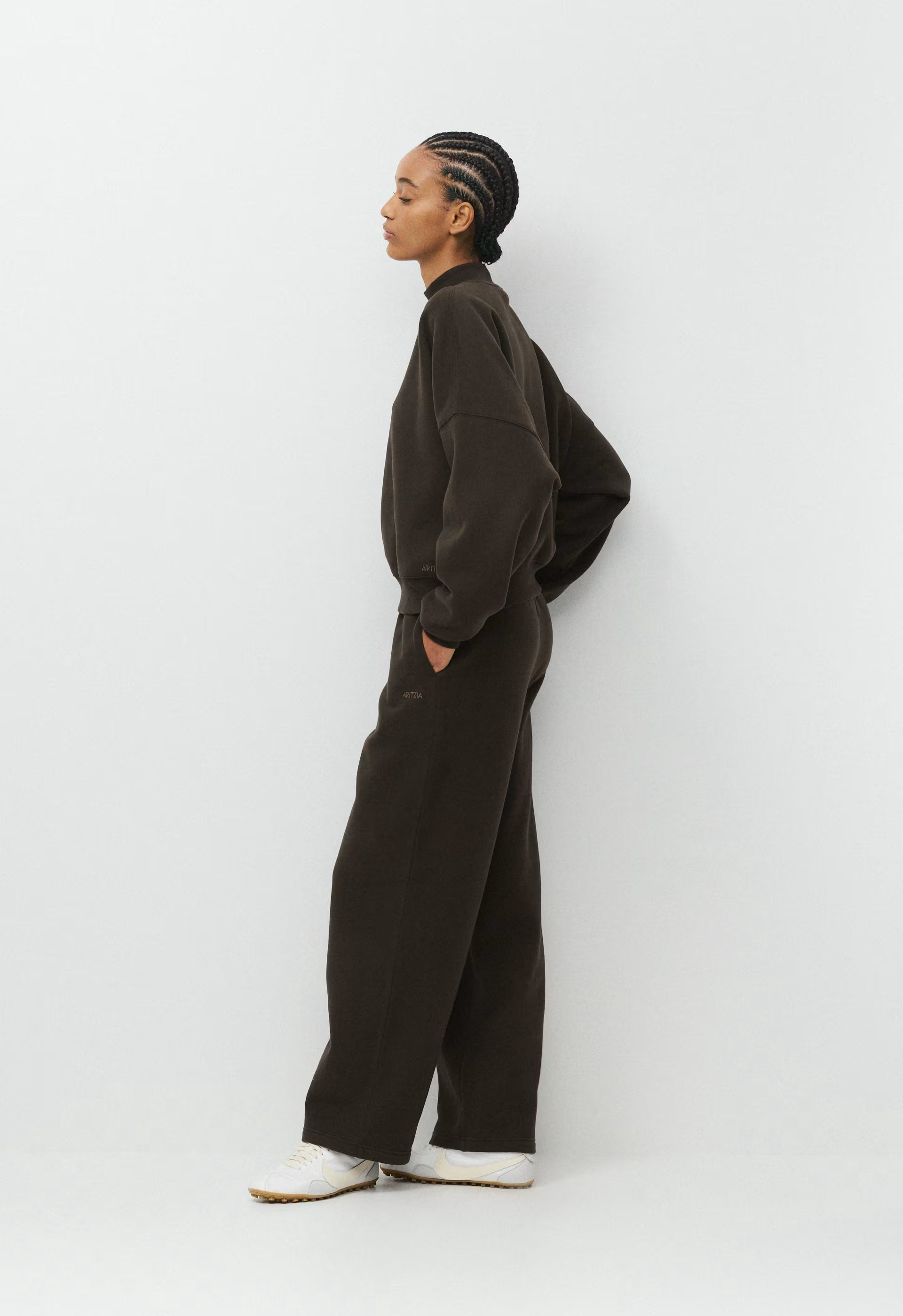 Cozy Sweatfleece Mega Mockneck - CACAO NIB BROWN