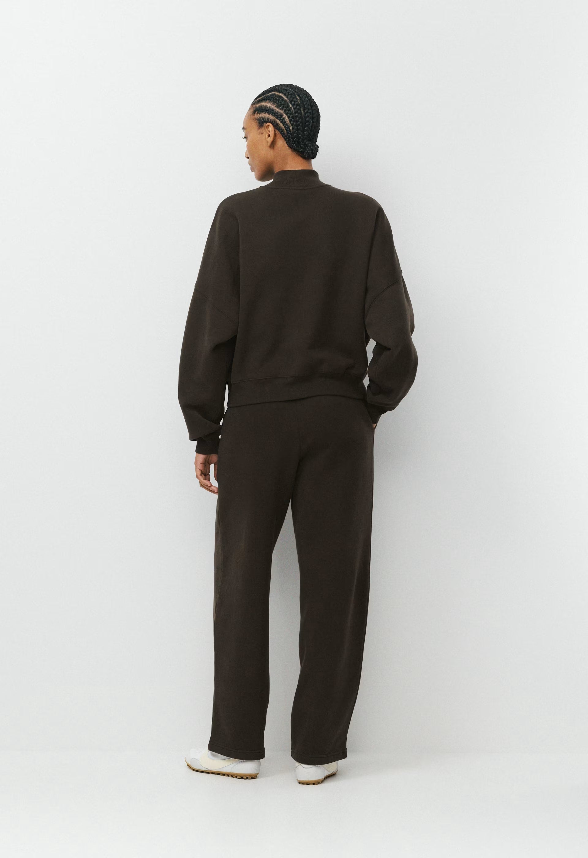 Cozy Sweatfleece Mega Mockneck - CACAO NIB BROWN