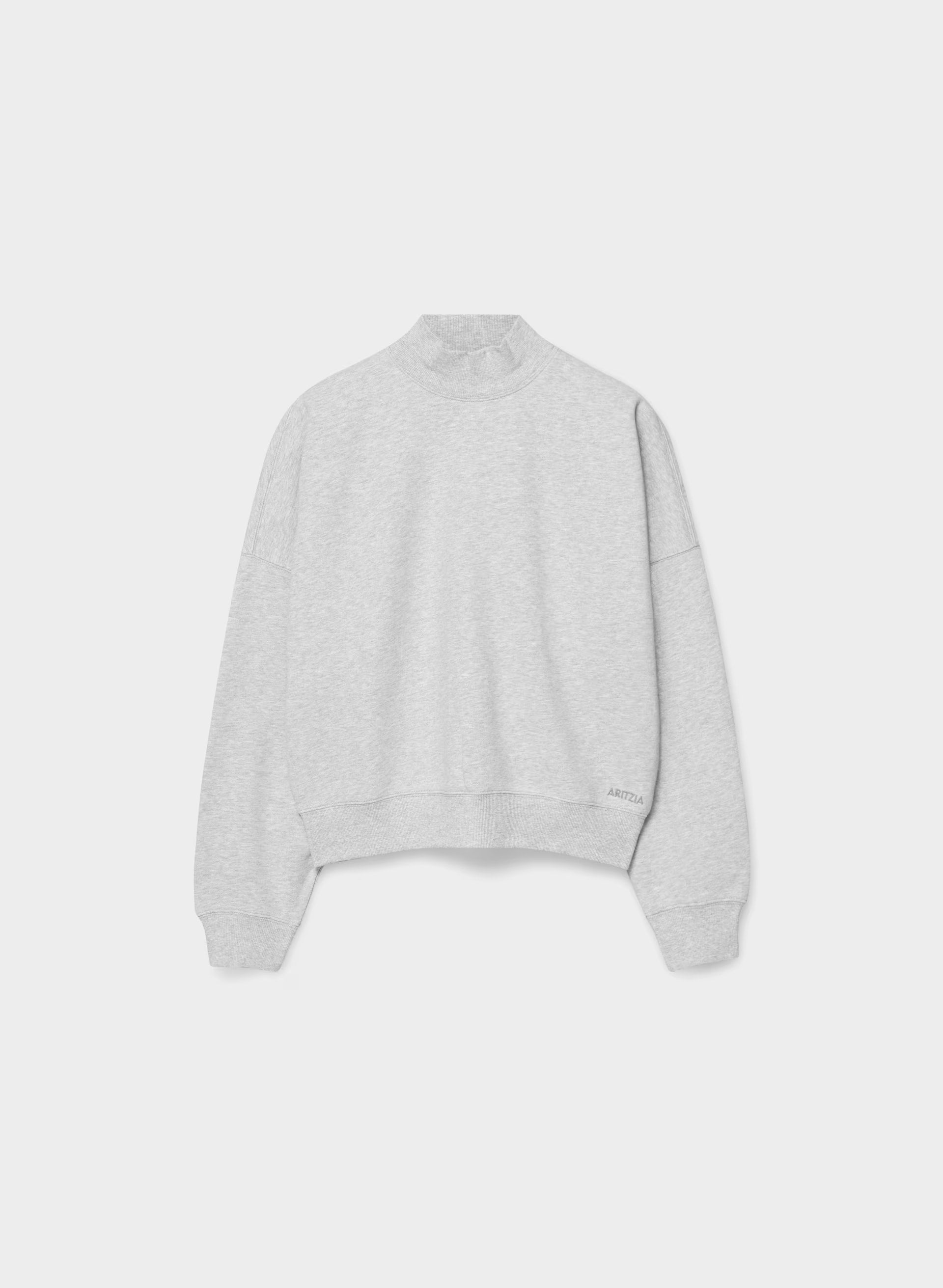 Cozy Sweatfleece Mega Mockneck - HEATHER CHROME