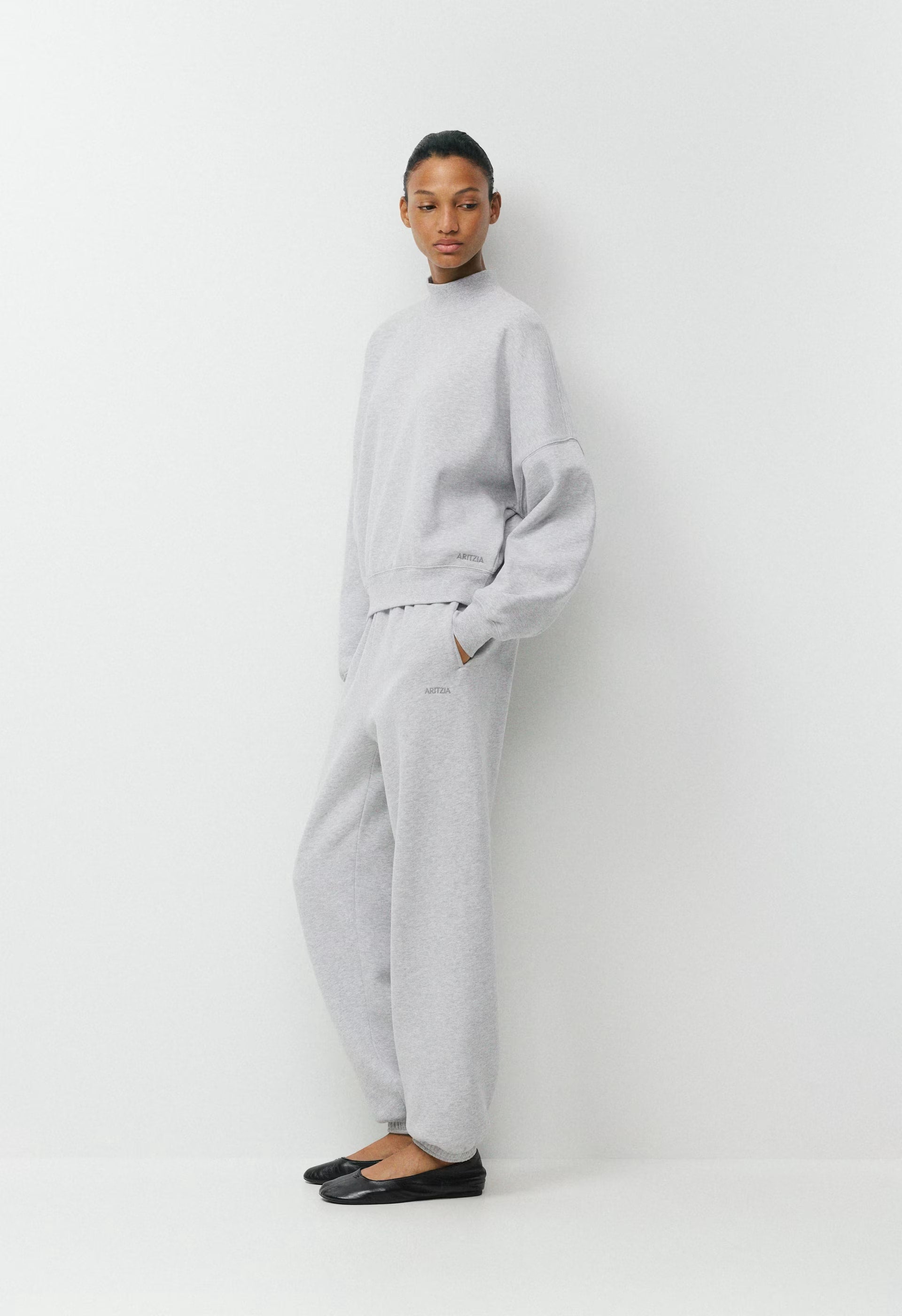 Cozy Sweatfleece Mega Mockneck - HEATHER CHROME