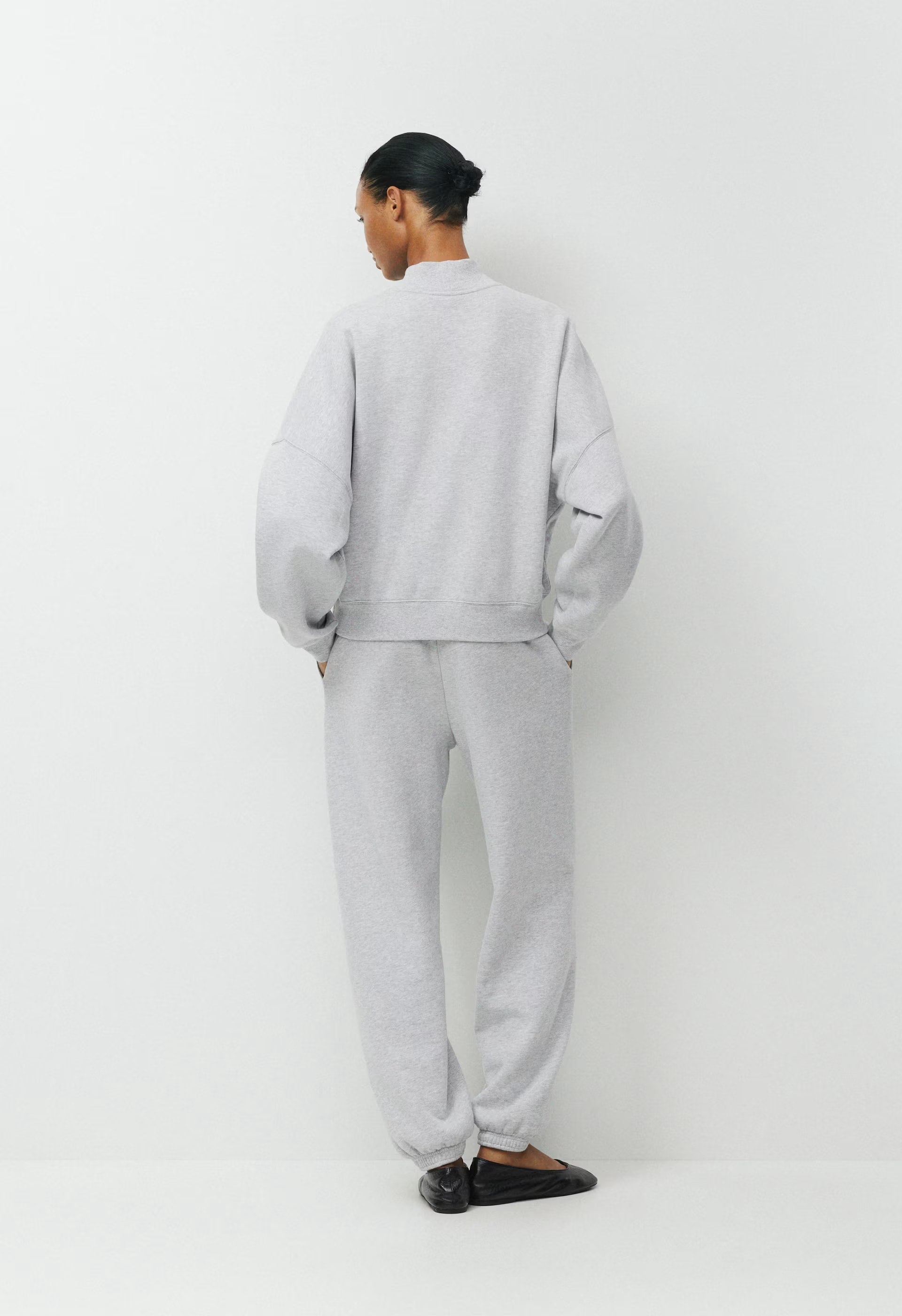 Cozy Sweatfleece Mega Mockneck - HEATHER CHROME