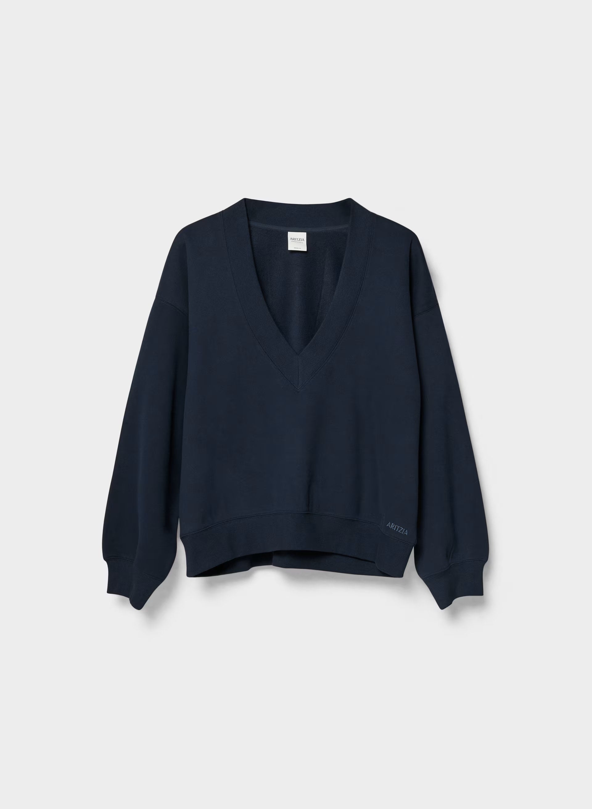 Cozy Sweatfleece Mega V-Neck Sweatshirt - ADMIRAL NAVY