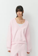 Cozy Sweatfleece Mega V-Neck Sweatshirt - MAGNOLIA