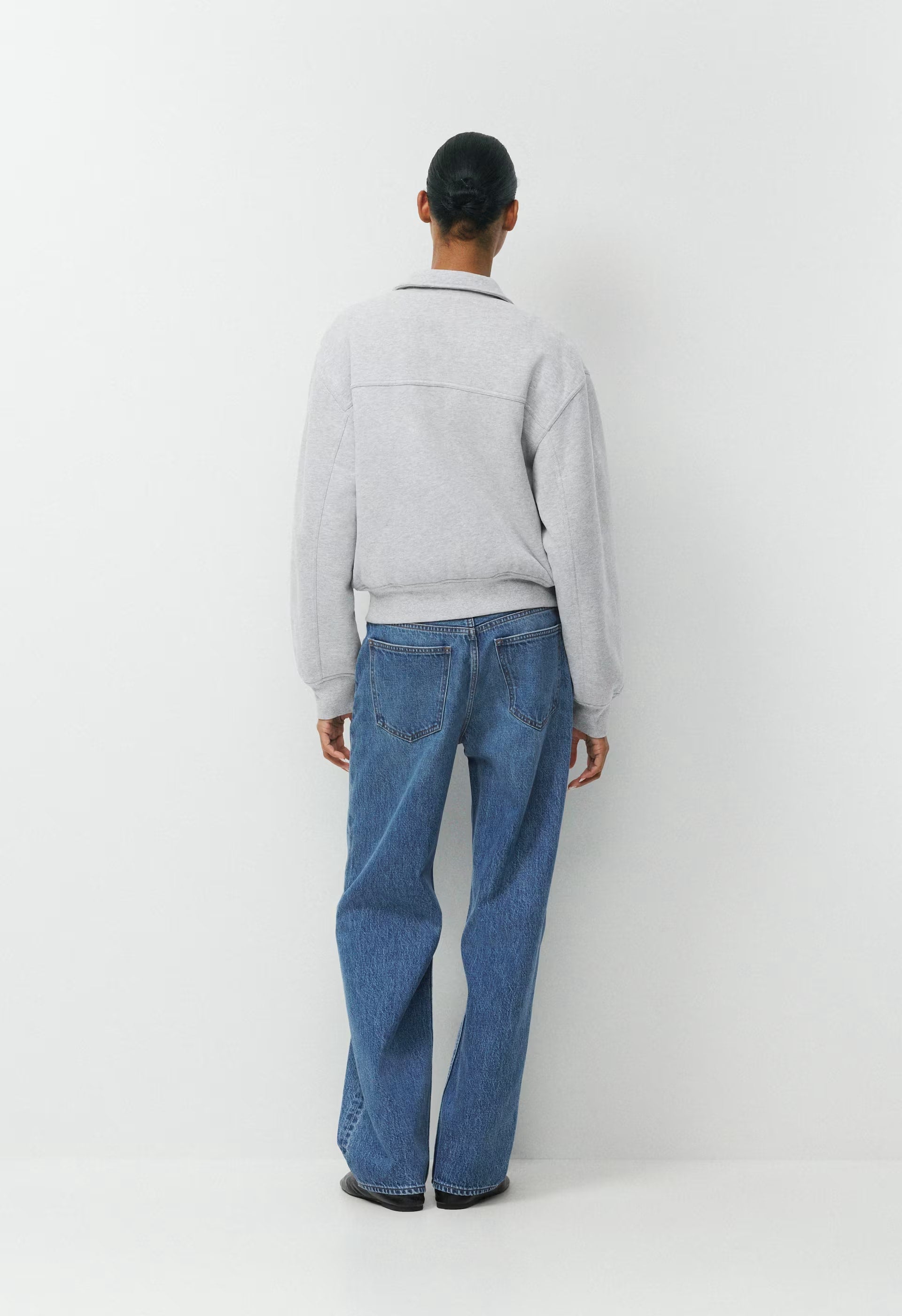 Cozy Sweatfleece Boyfriend Blouson Jacket - HEATHER CHROME