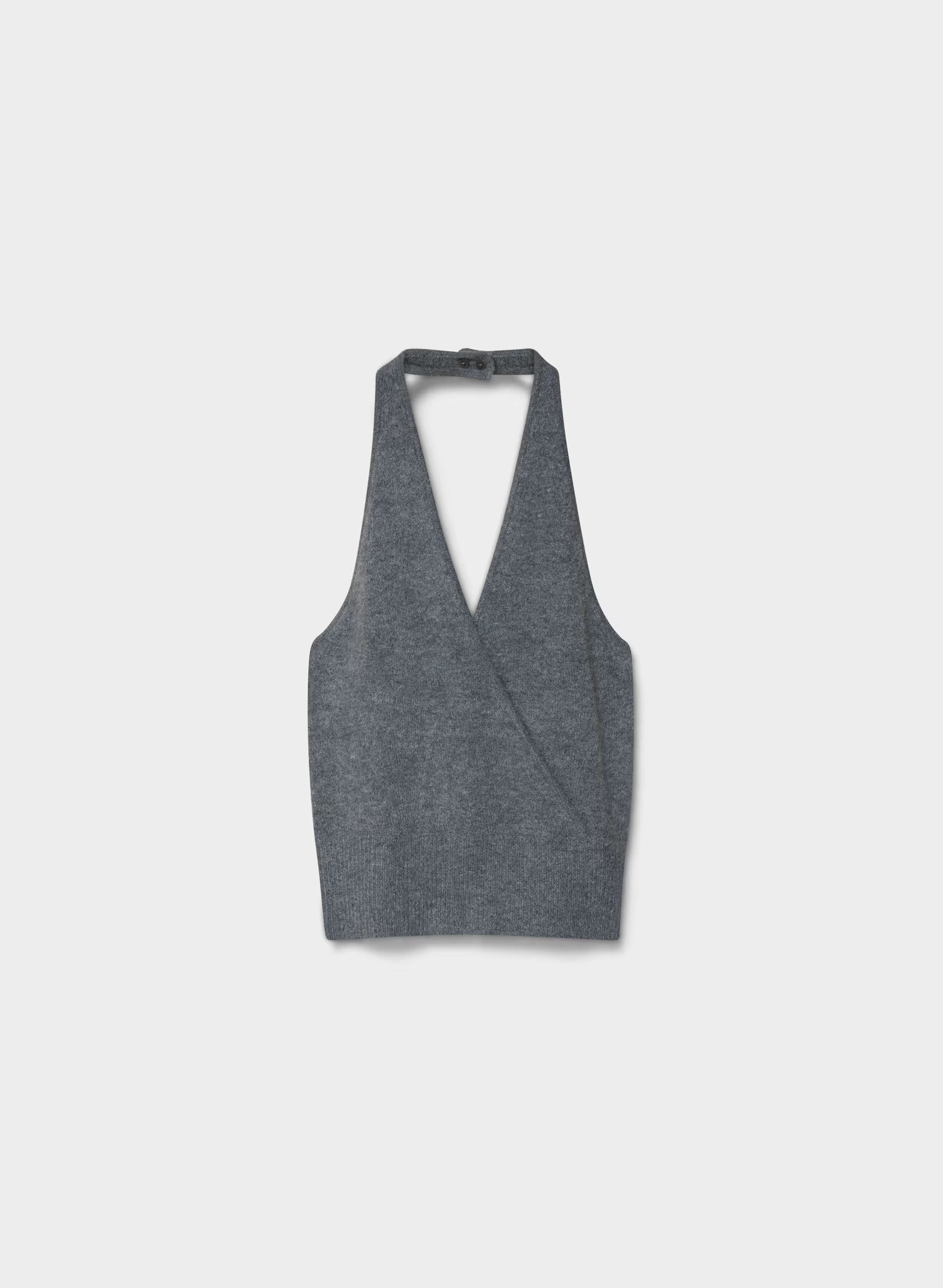 SoftSpoke™ Gaze Halter Top - HEATHER DARK GREY